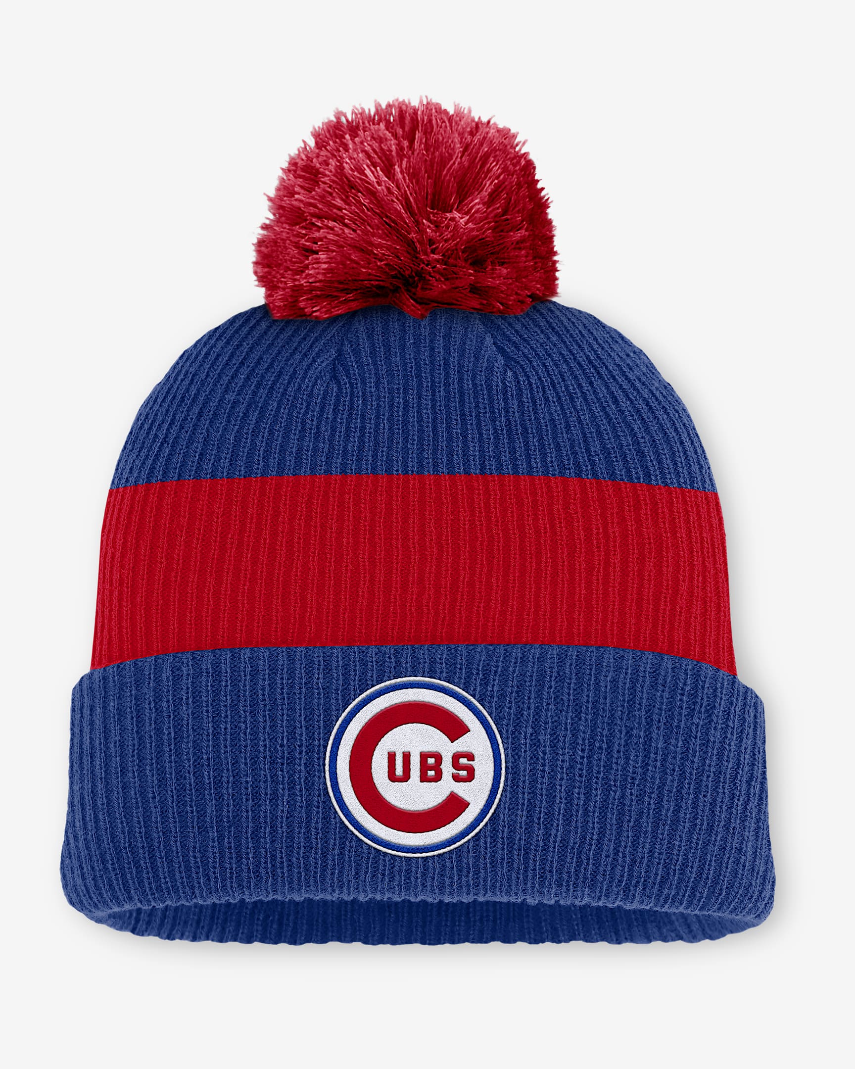 Chicago Cubs Cooperstown Peak Men's Nike MLB Cuffed Pom Beanie - Rush Blue