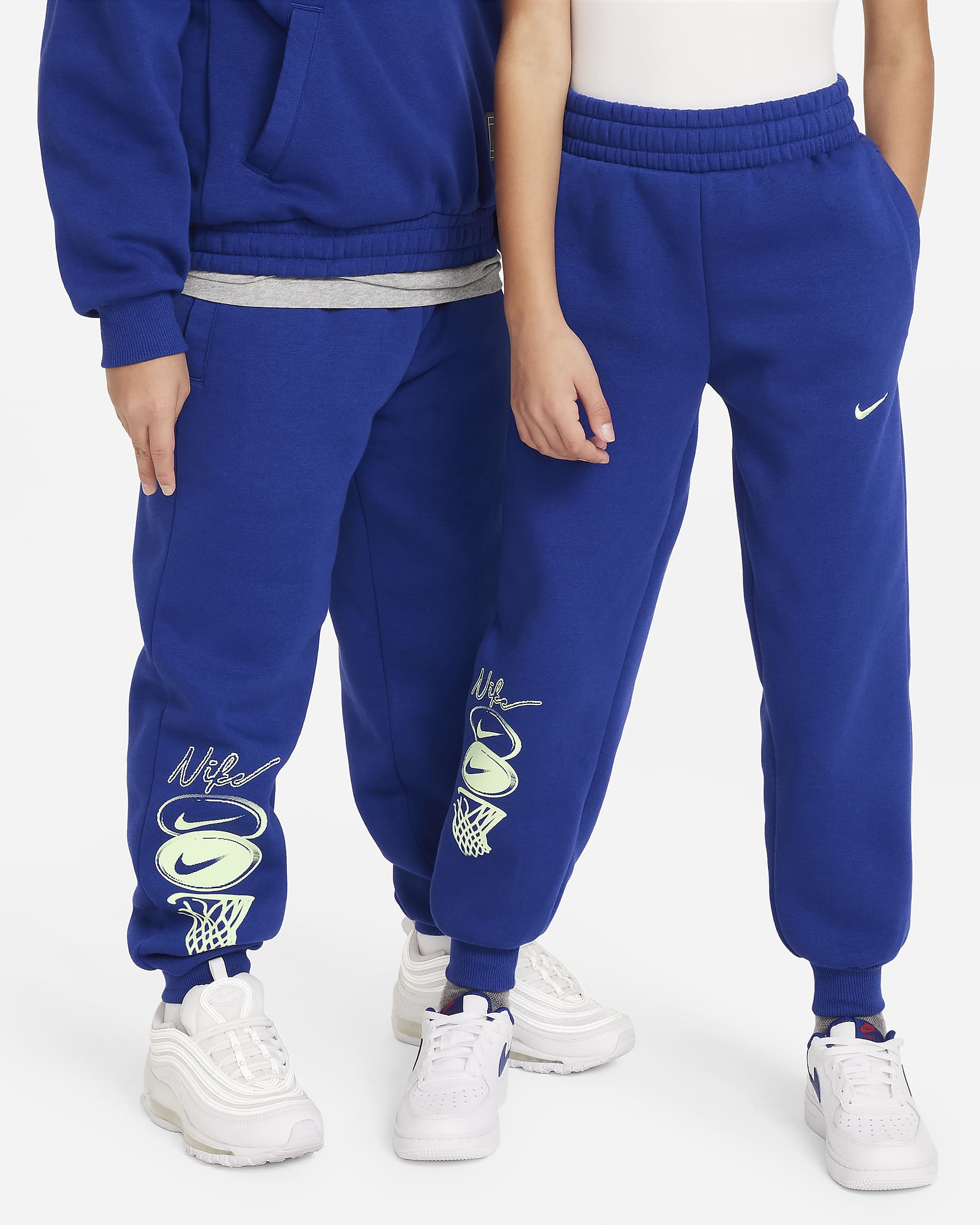 Nike Culture of Basketball Older Kids' Fleece Trousers - Deep Royal Blue/Vapour Green