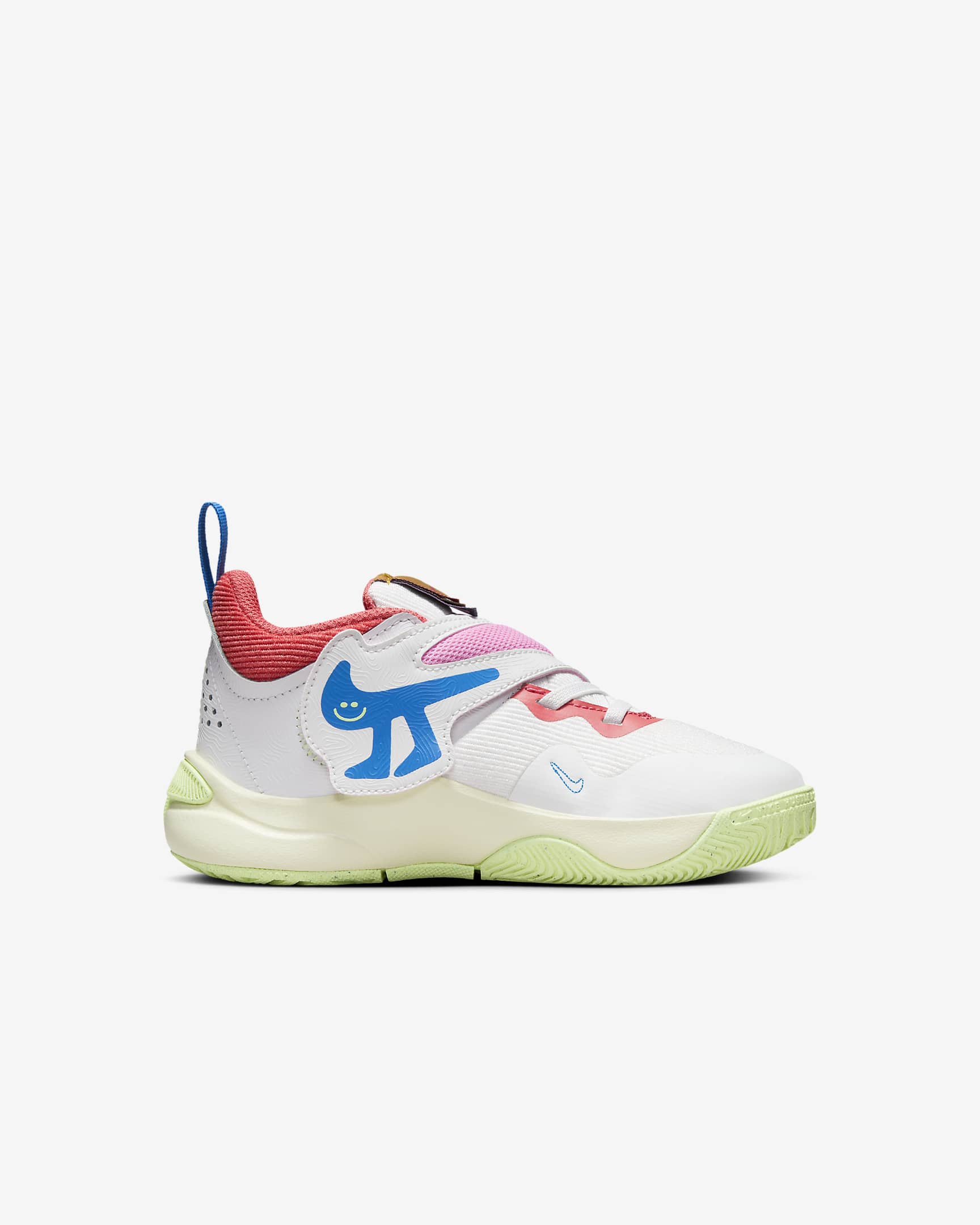 Nike Team Hustle D 11 Younger Kids' Shoes - Summit White/Coconut Milk/Light Photo Blue/Barely Volt