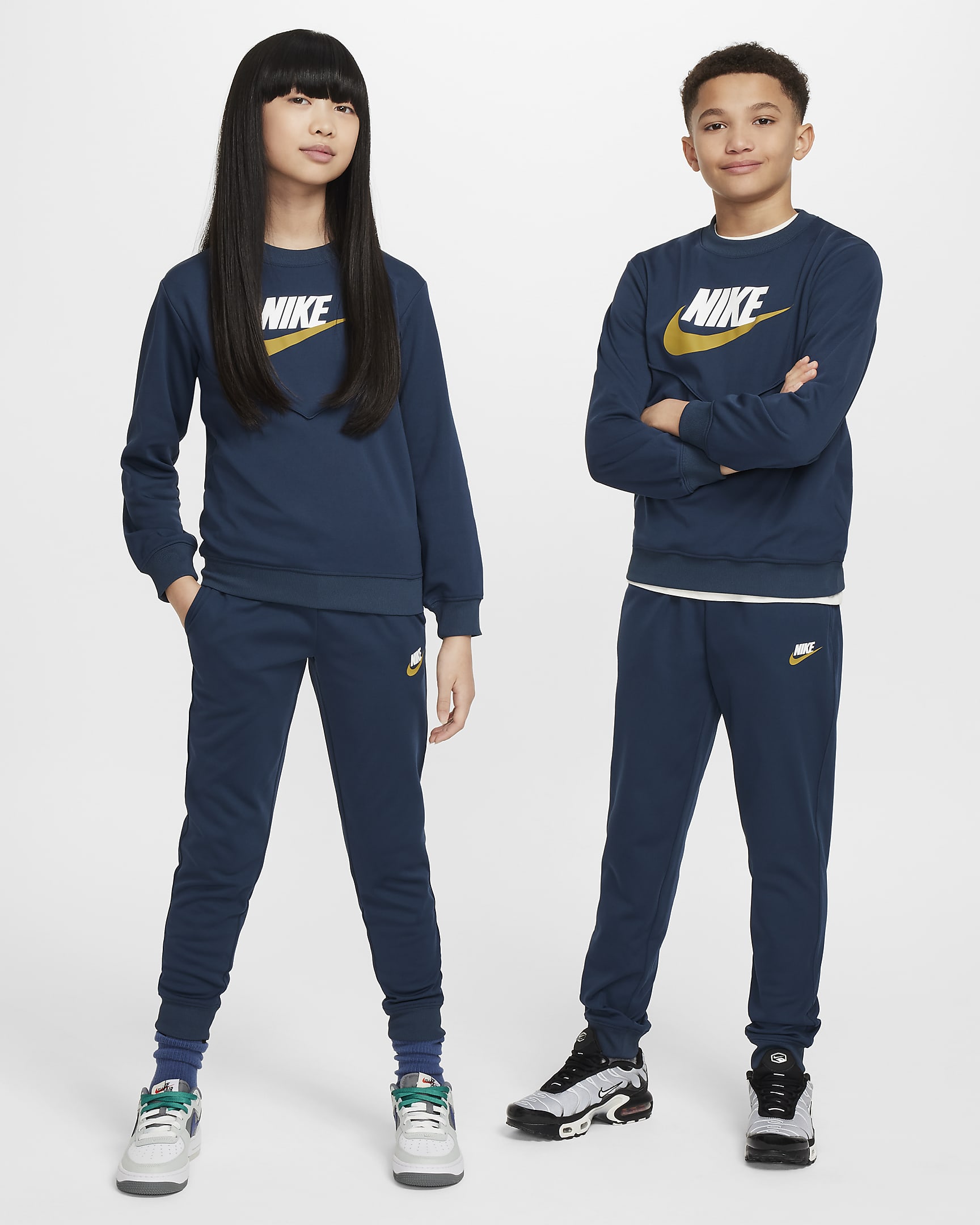 Nike Sportswear Trainingsanzug für ältere Kinder - Armory Navy/Weiß/Weiß