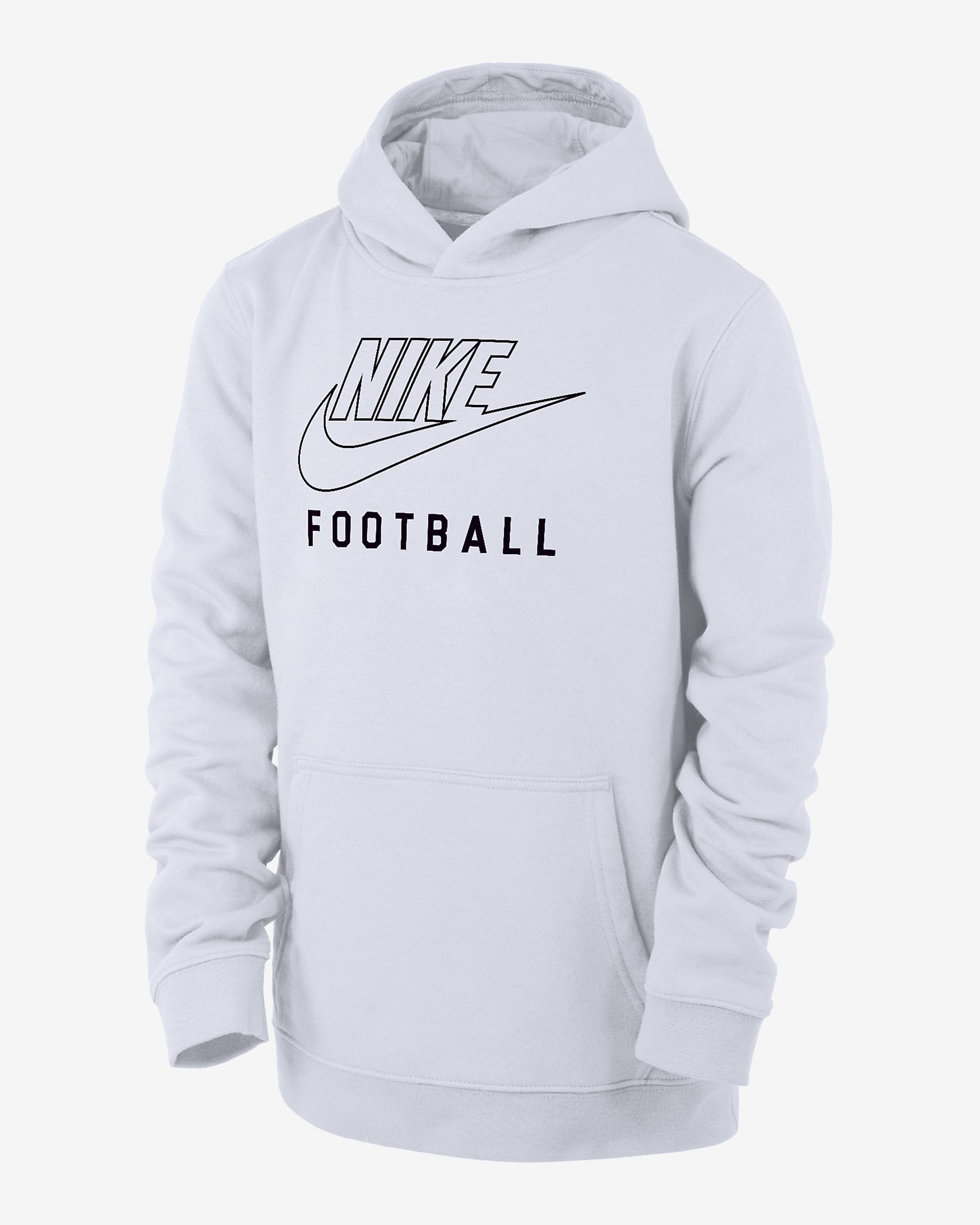 Nike Swoosh Club Fleece Big Kids' Football Pullover Hoodie - White