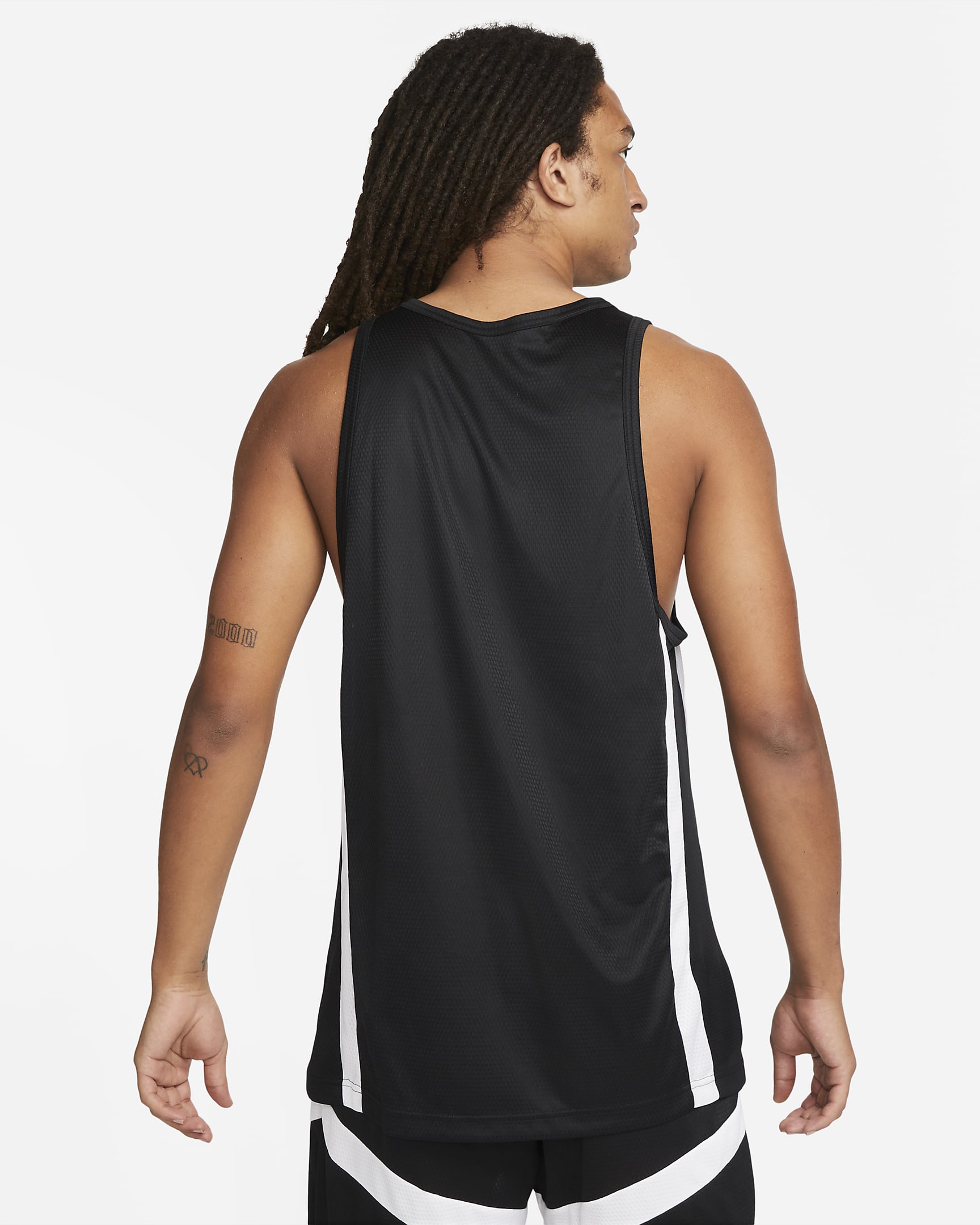 Maillot de basketball Dri-FIT Nike Icon pour homme - Noir/Noir/Blanc/Blanc