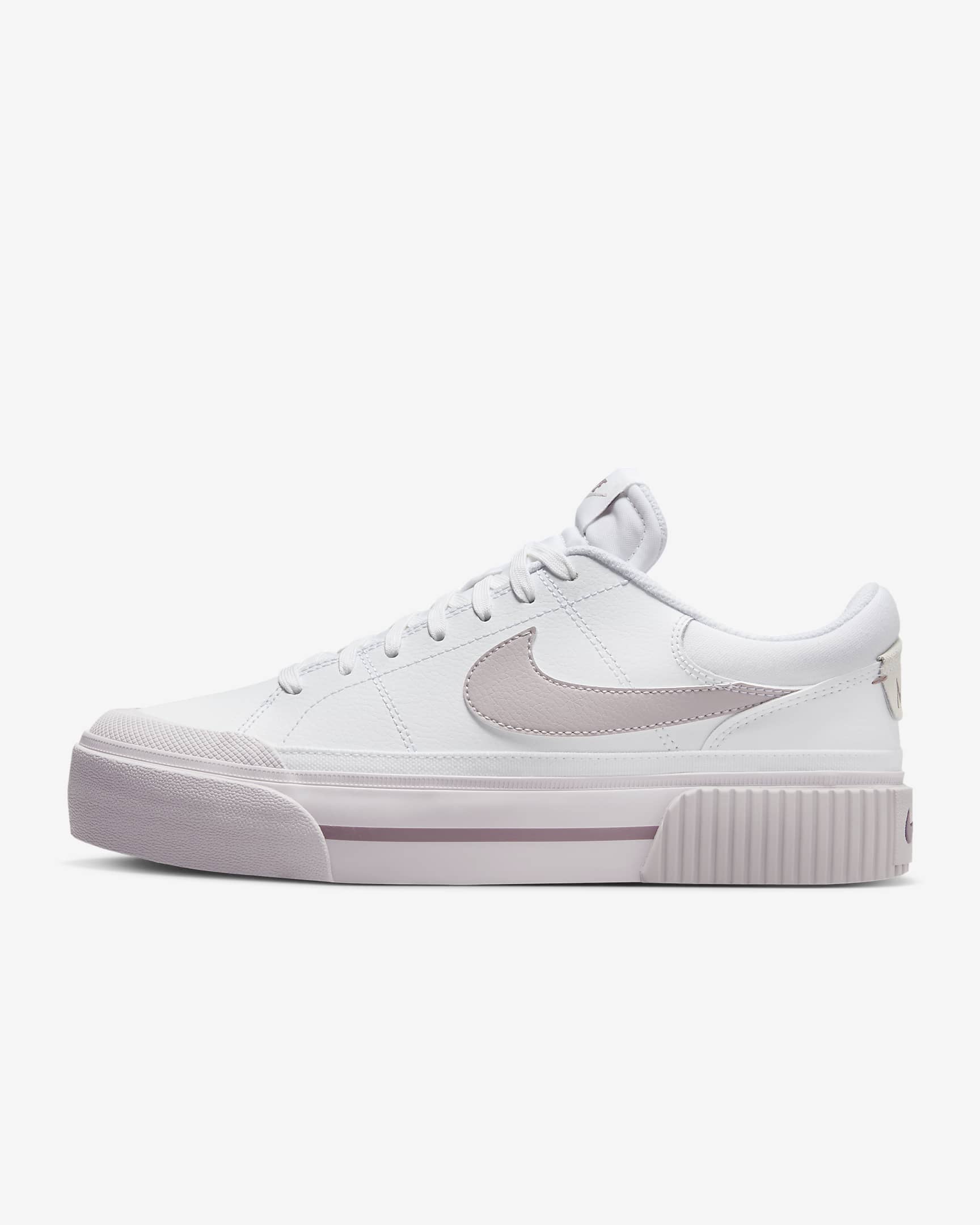 Calzado para mujer Nike Court Legacy Lift - Blanco/Malva humeante/Violeta platino