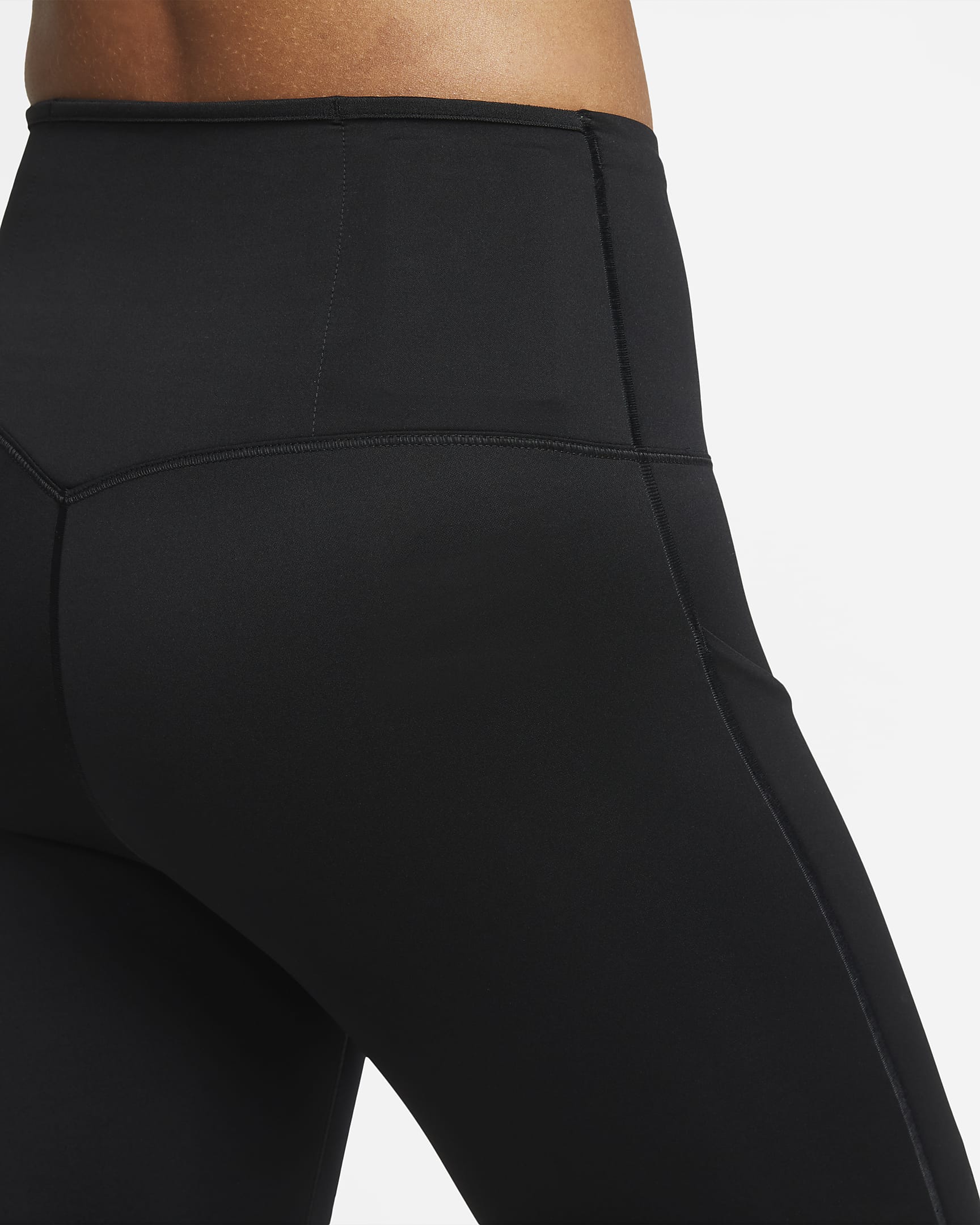 Leggings a todo o comprimento de cintura subida e suporte firme com bolsos Nike Go para mulher - Preto/Preto