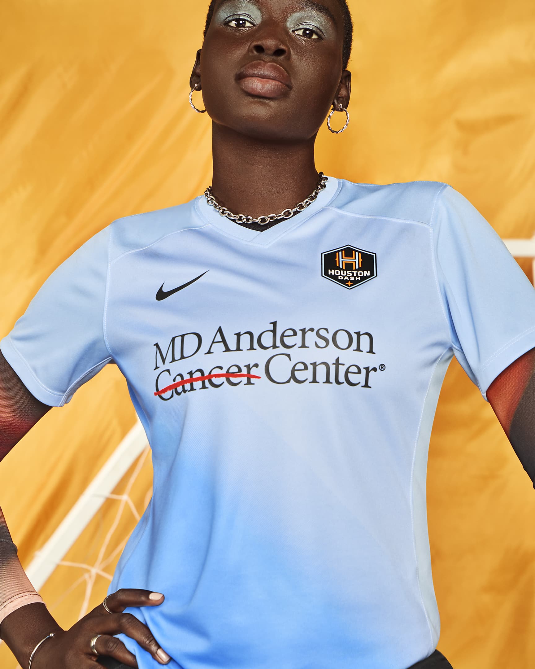 Jersey Nike Dri-FIT de la NWSL replica del Houston Dash visitante 2024 Stadium para mujer - Azul psíquico