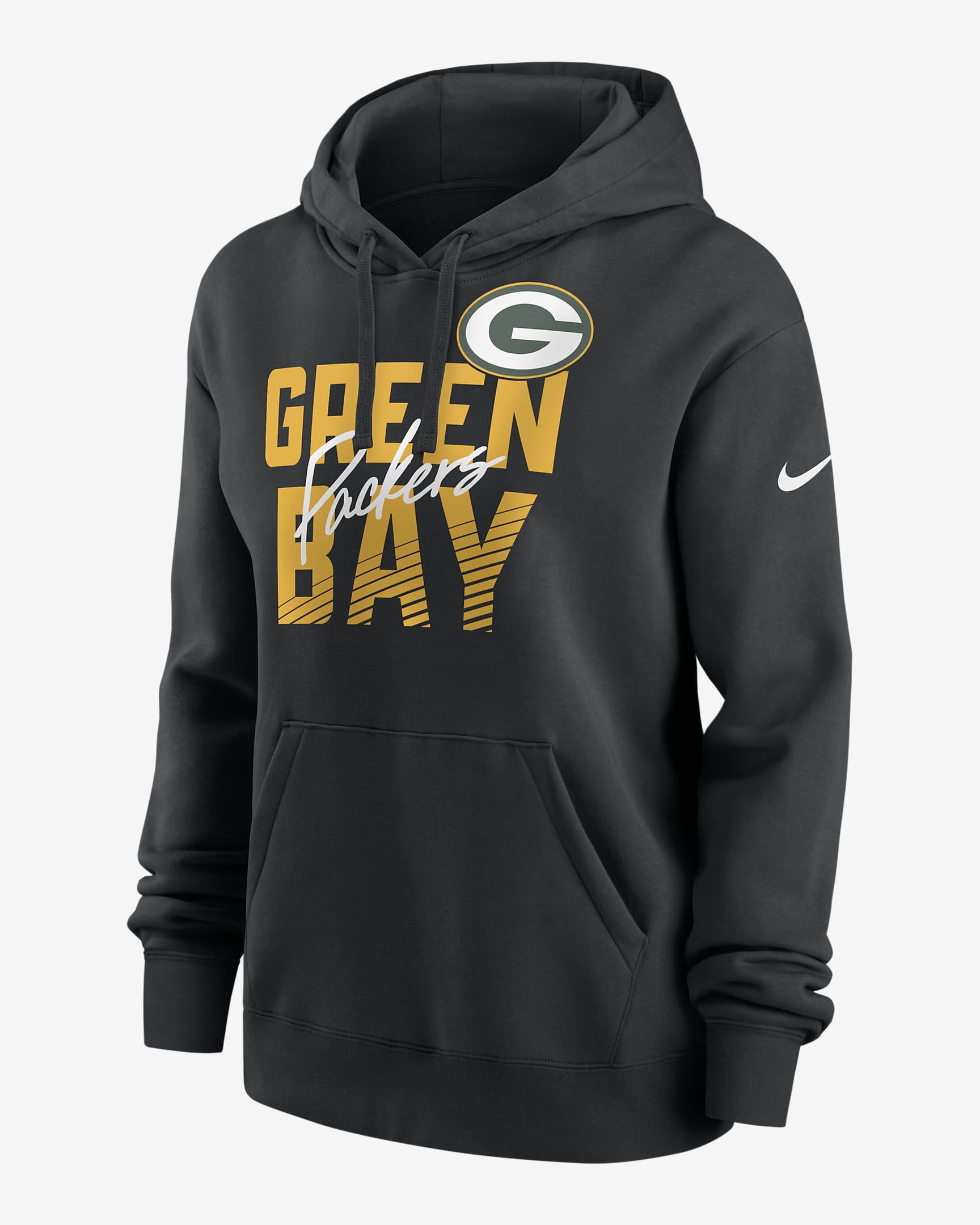 Sudadera con gorro sin cierre para mujer Nike Wordmark Club (NFL Green ...