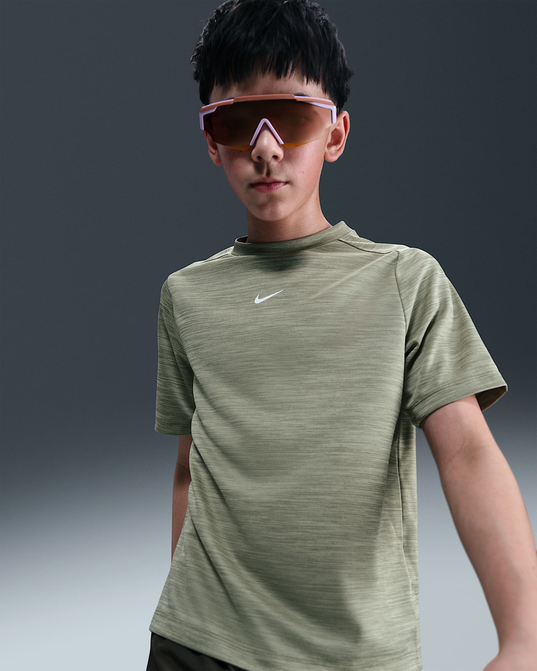 Maglia a manica corta Dri-FIT Nike Multi – Ragazzo/a - Light Army/Olive Aura/Bianco