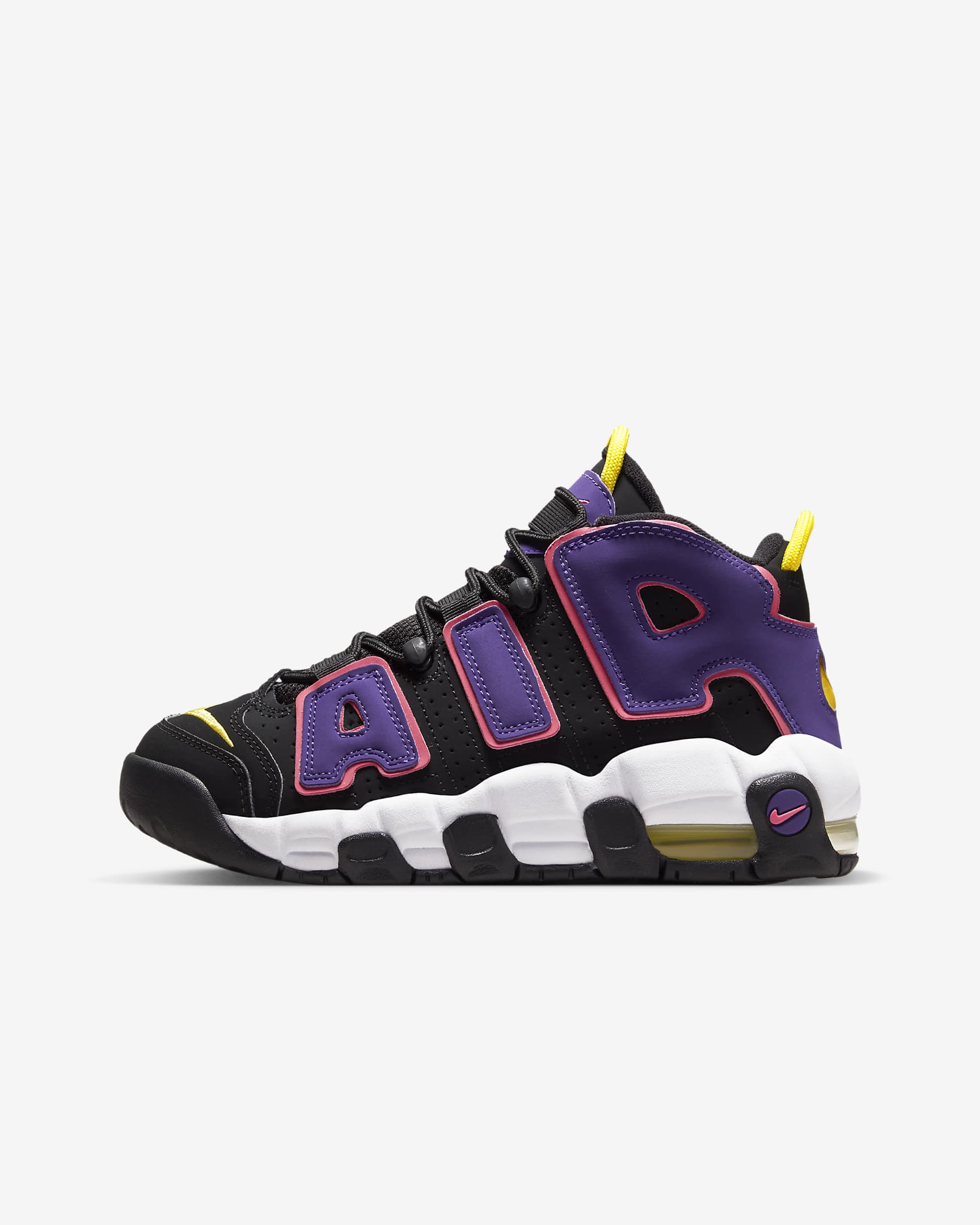 Calzado para niños grandes Nike Air More Uptempo - Negro/Morado cancha/Hiperrosa/Multicolor