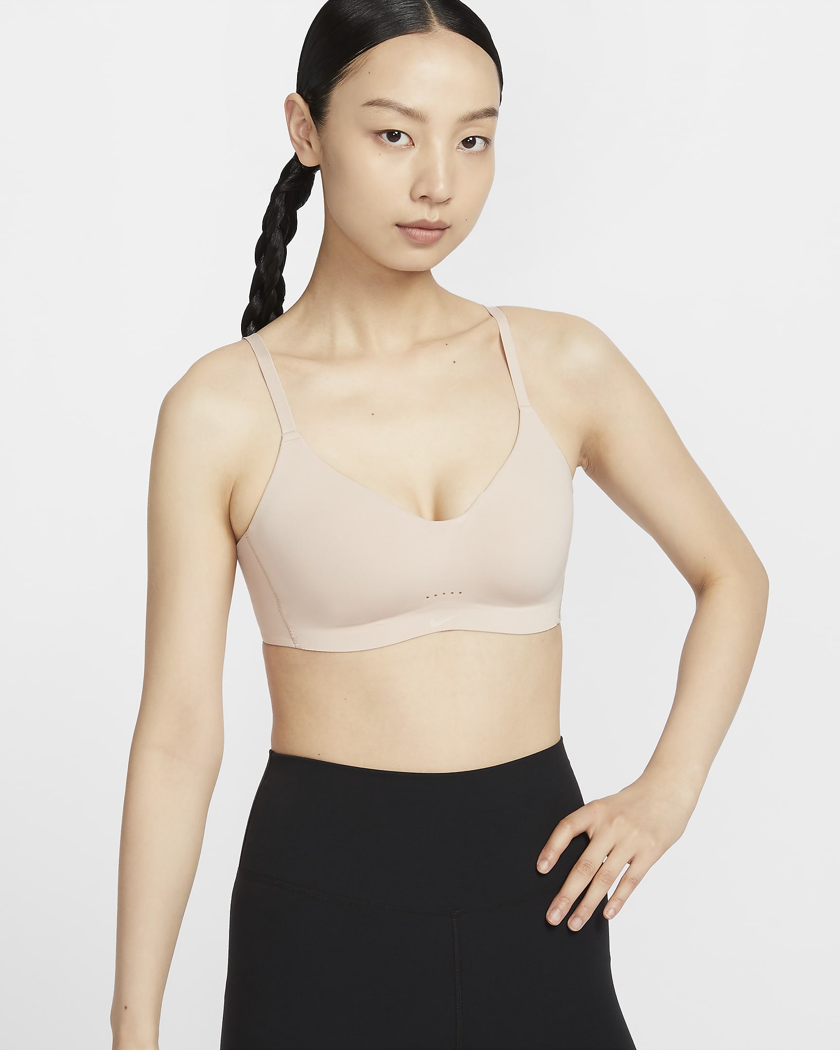 Nike Alate Minimalist Women's Light-Support Padded Convertible Sports Bra - Particle Beige/White