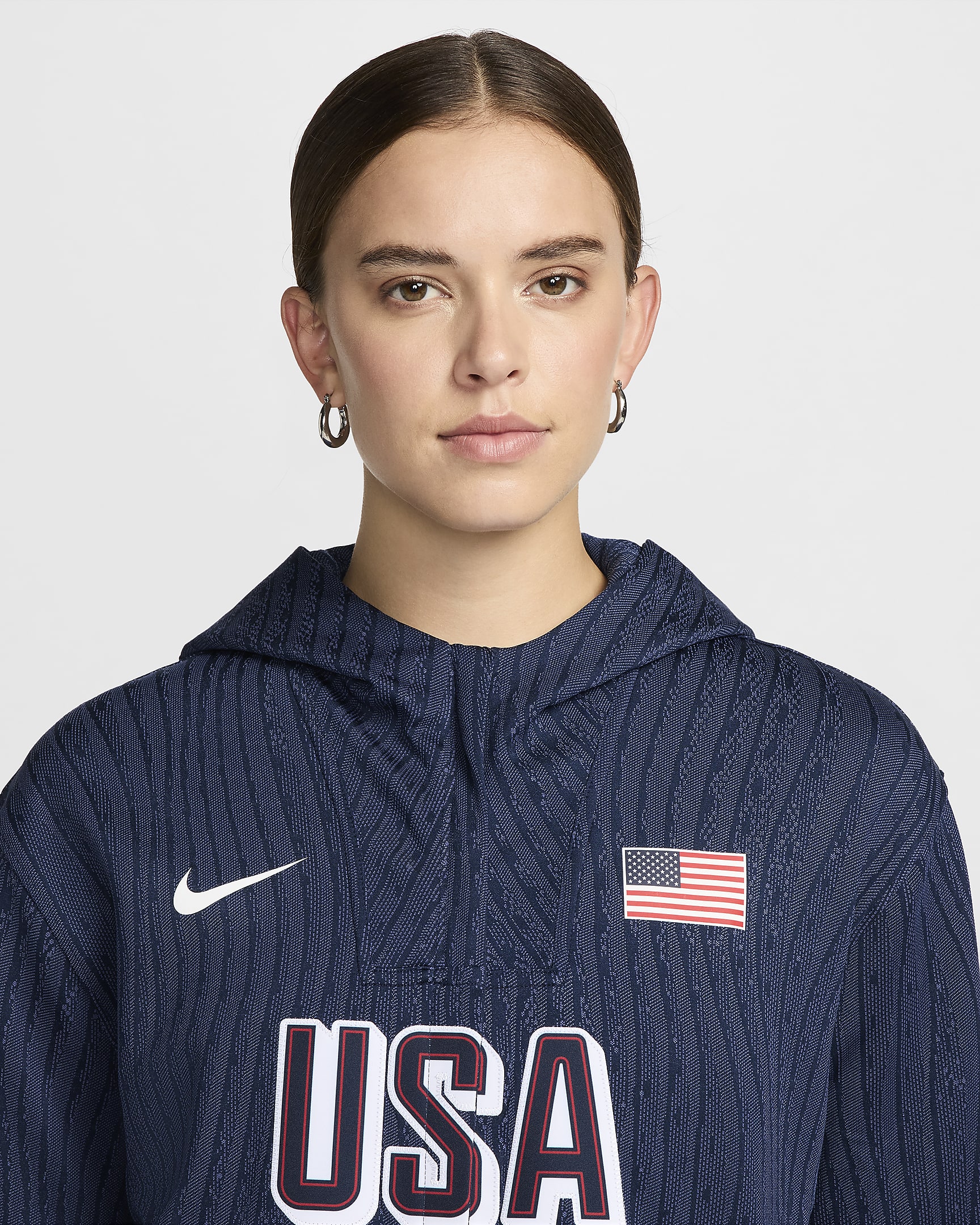 Chamarra de básquetbol Nike Dri-FIT ADV Game para mujer USA - Obsidiana/Obsidiana/Blanco