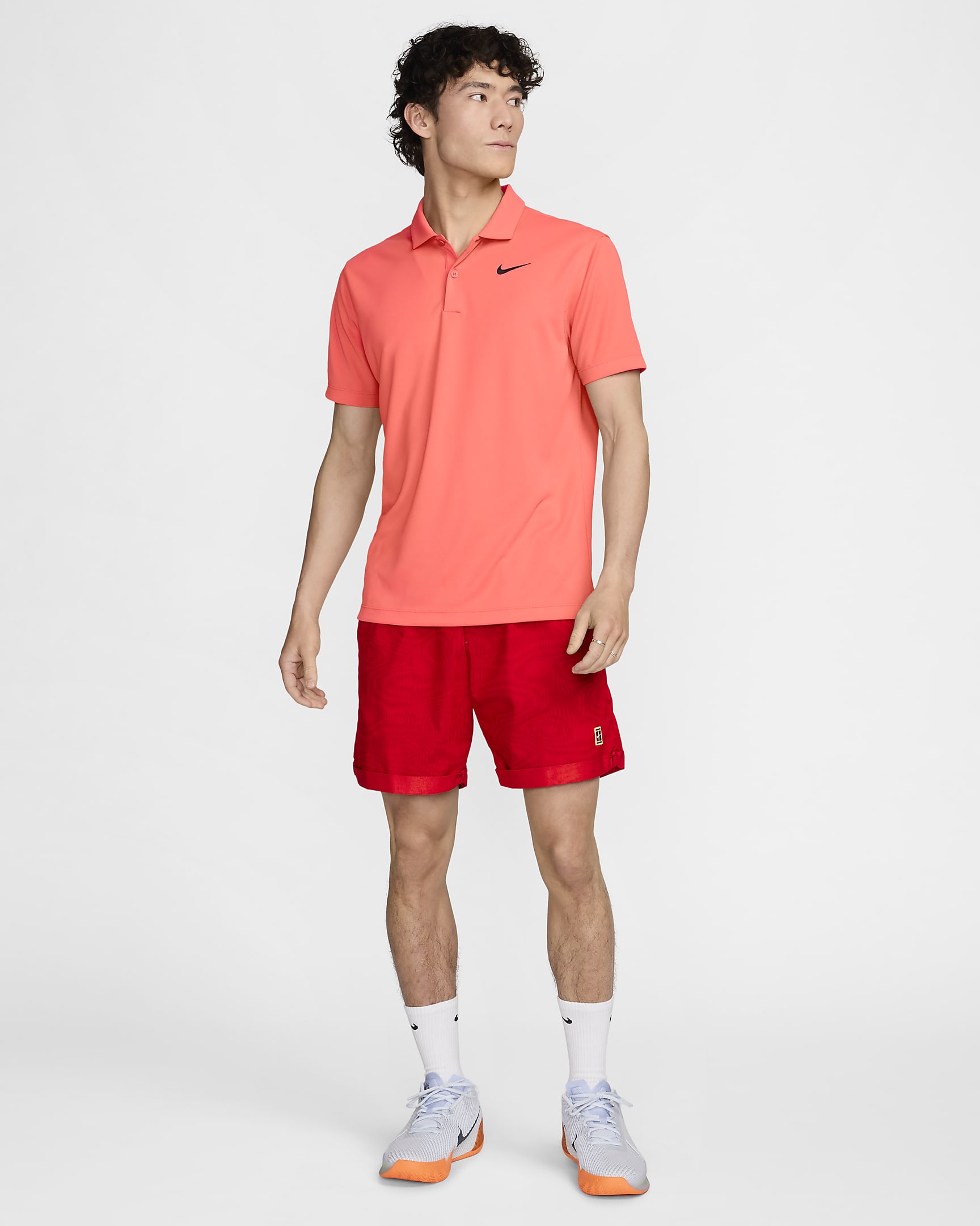 NikeCourt Dri-FIT Men's Tennis Polo - Light Wild Mango/Black