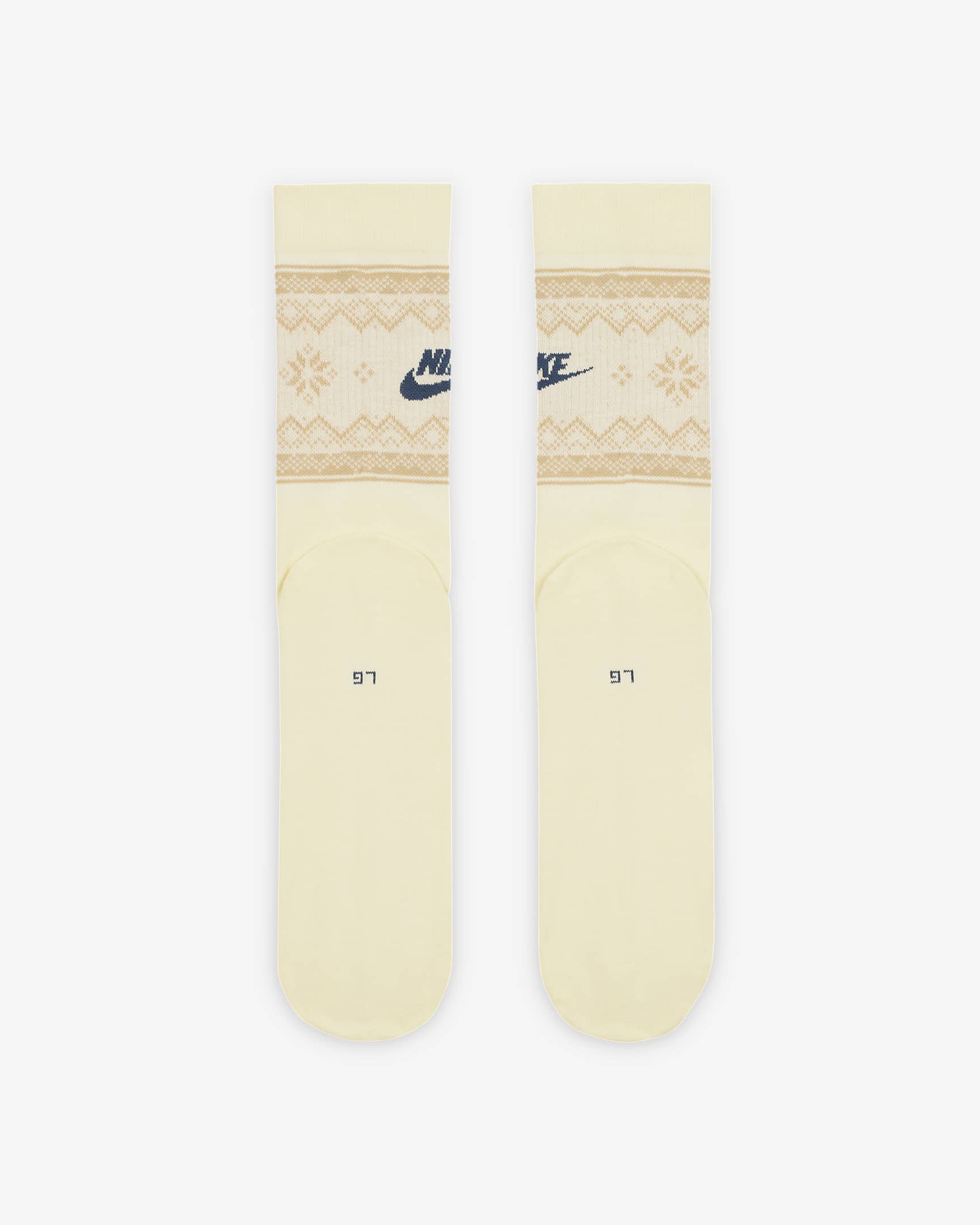 Nike Everyday Essentials Crew Socks (1 Pair) - Coconut Milk/Hemp/Armoury Navy