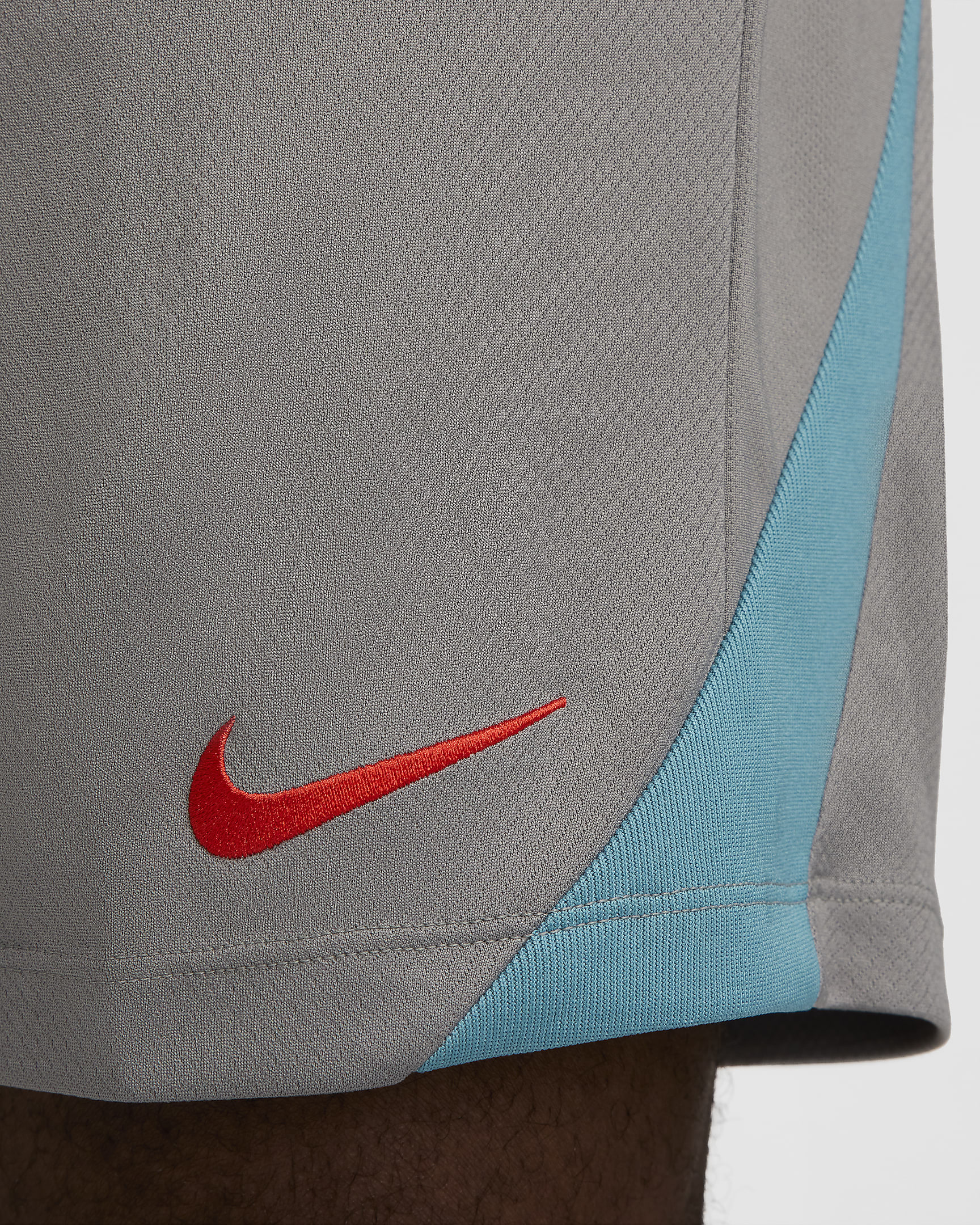 Atlético de Madrid Strike Nike Dri-FIT knit voetbalshorts voor heren - Flat Pewter/Noise Aqua/Light Crimson