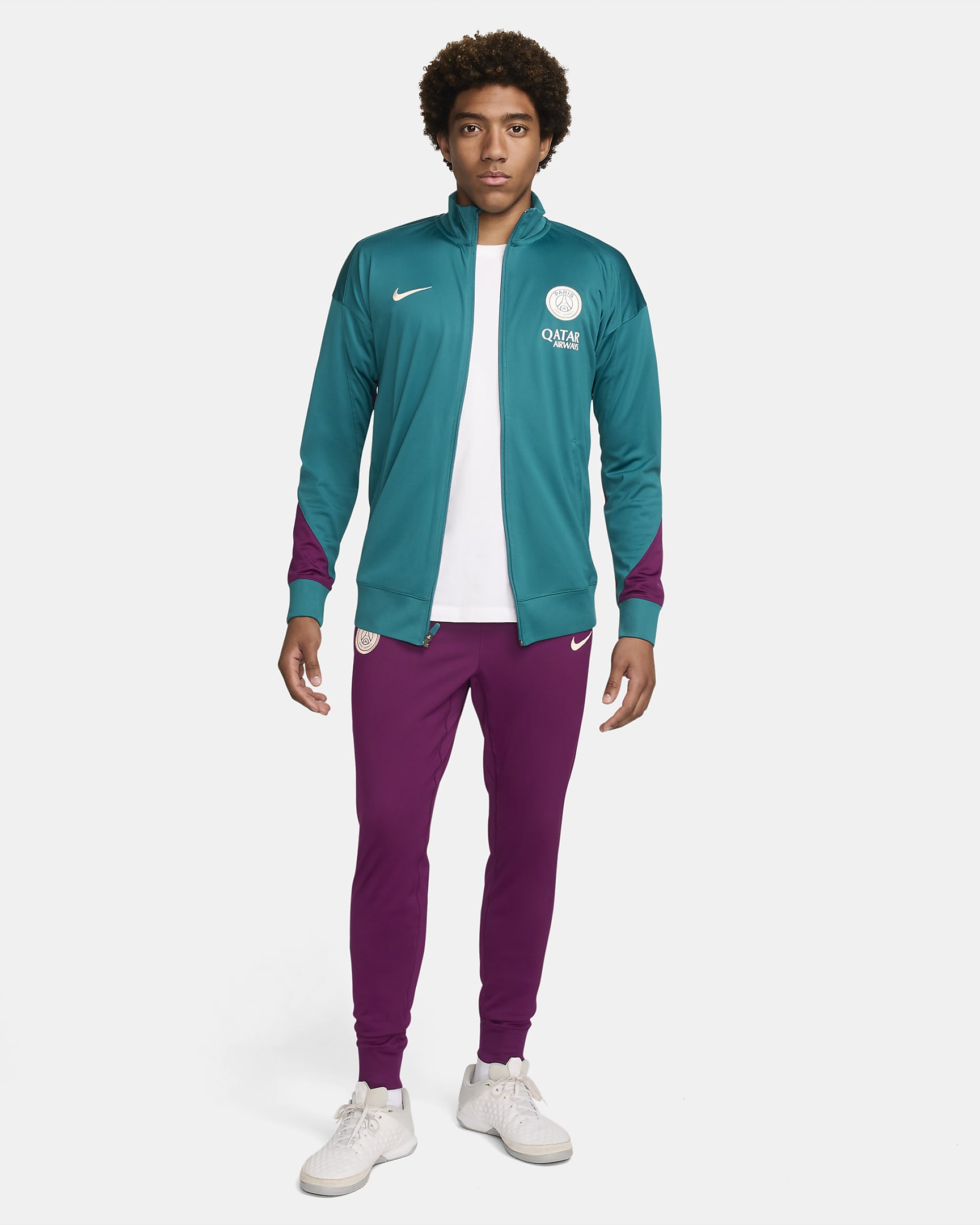 Stickad fotbollstracksuit Paris Saint-Germain Strike Nike Dri-FIT för män - Geode Teal/Bordeaux/Guava Ice