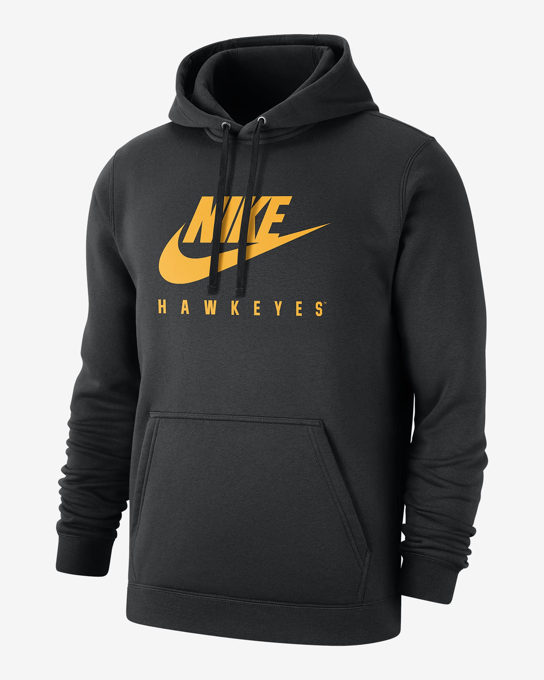 Nike College Club Fleece (Iowa) Men's Pullover Hoodie - Black