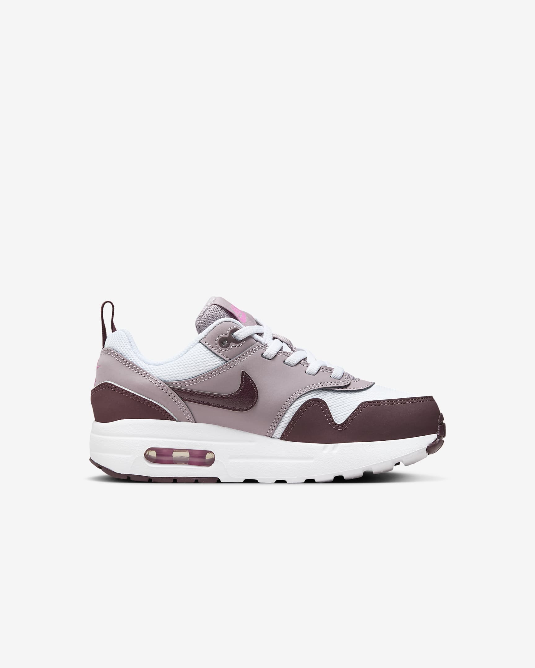 Nike Air Max 1 EasyOn Younger Kids' Shoes - White/Light Violet Ore/Playful Pink/Burgundy Crush