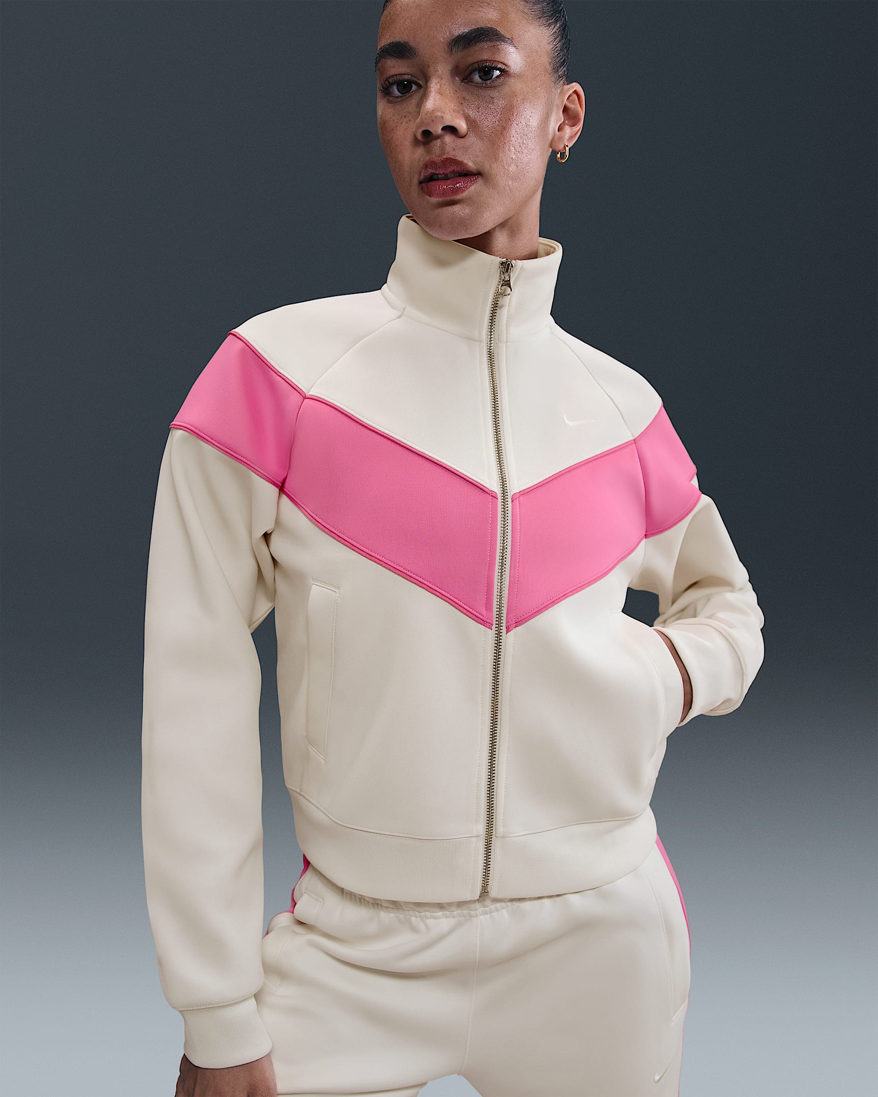 Nike Sportswear Windrunner Women's Knit Jacket - Sail/Playful Pink/Sail