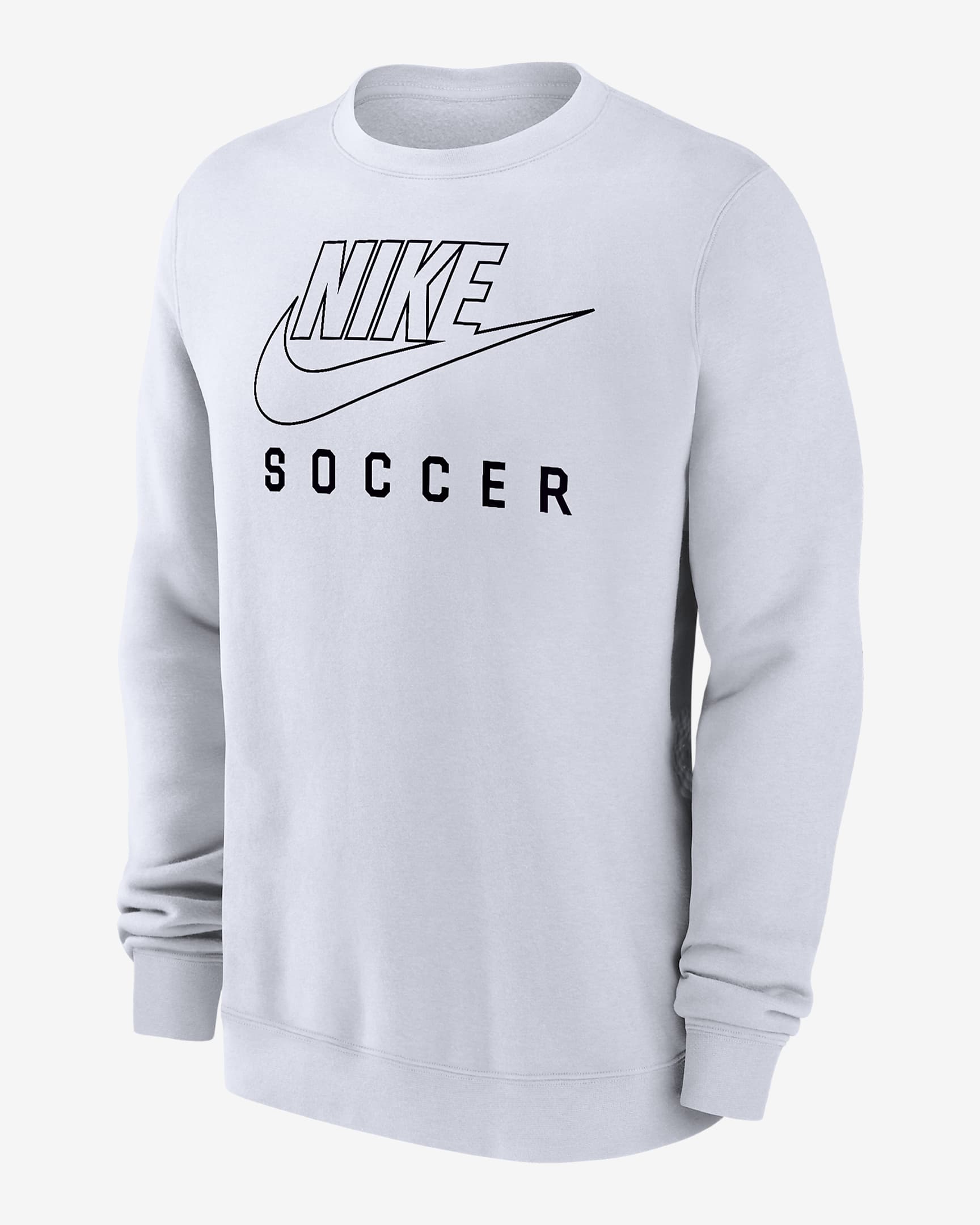 Sudadera de cuello redondo sin cierre de fútbol para hombre Nike Swoosh Club Fleece - Blanco