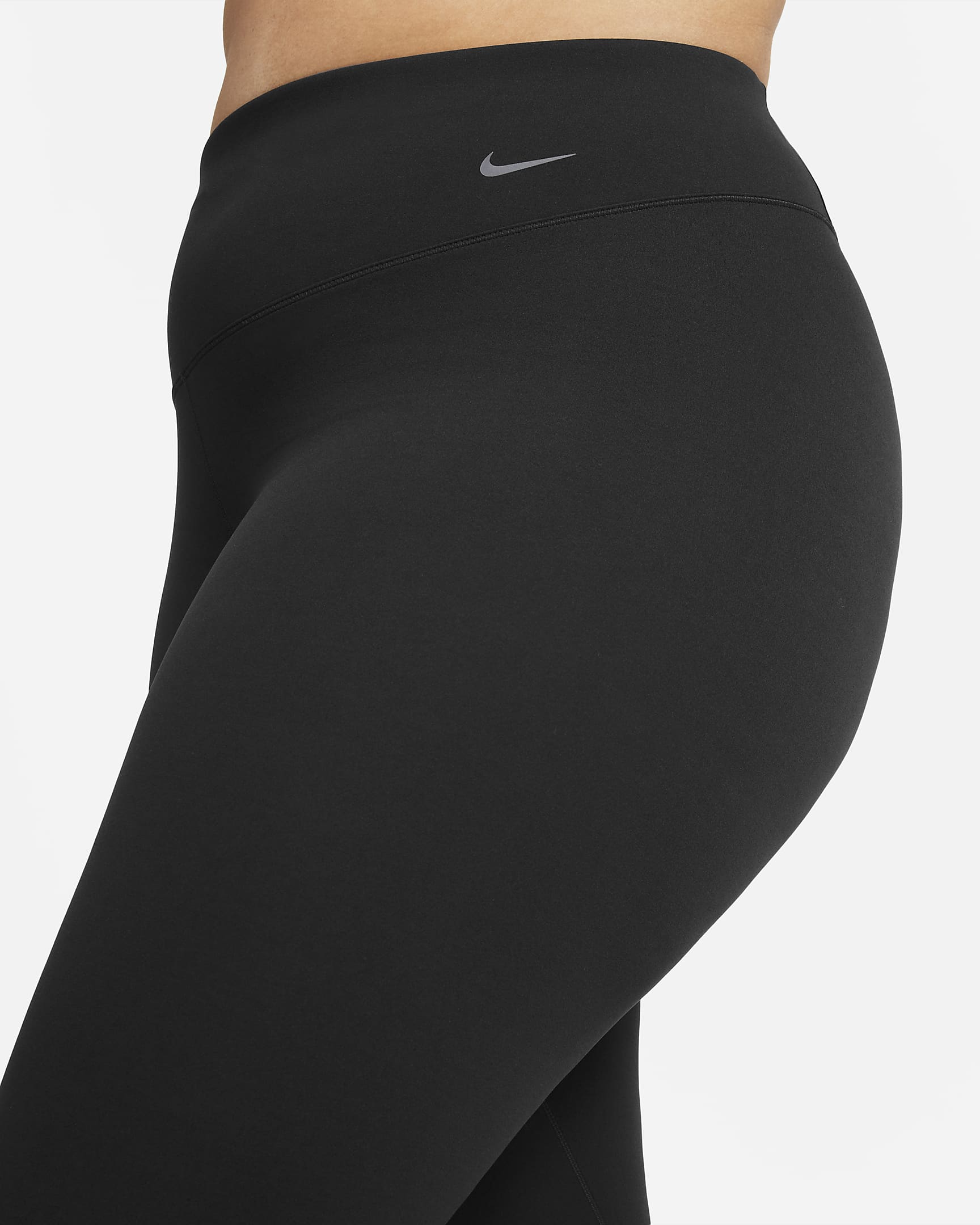 Nike Zenvy-leggings i 7/8-længde med høj talje og let støtte til kvinder (plus size) - sort/sort