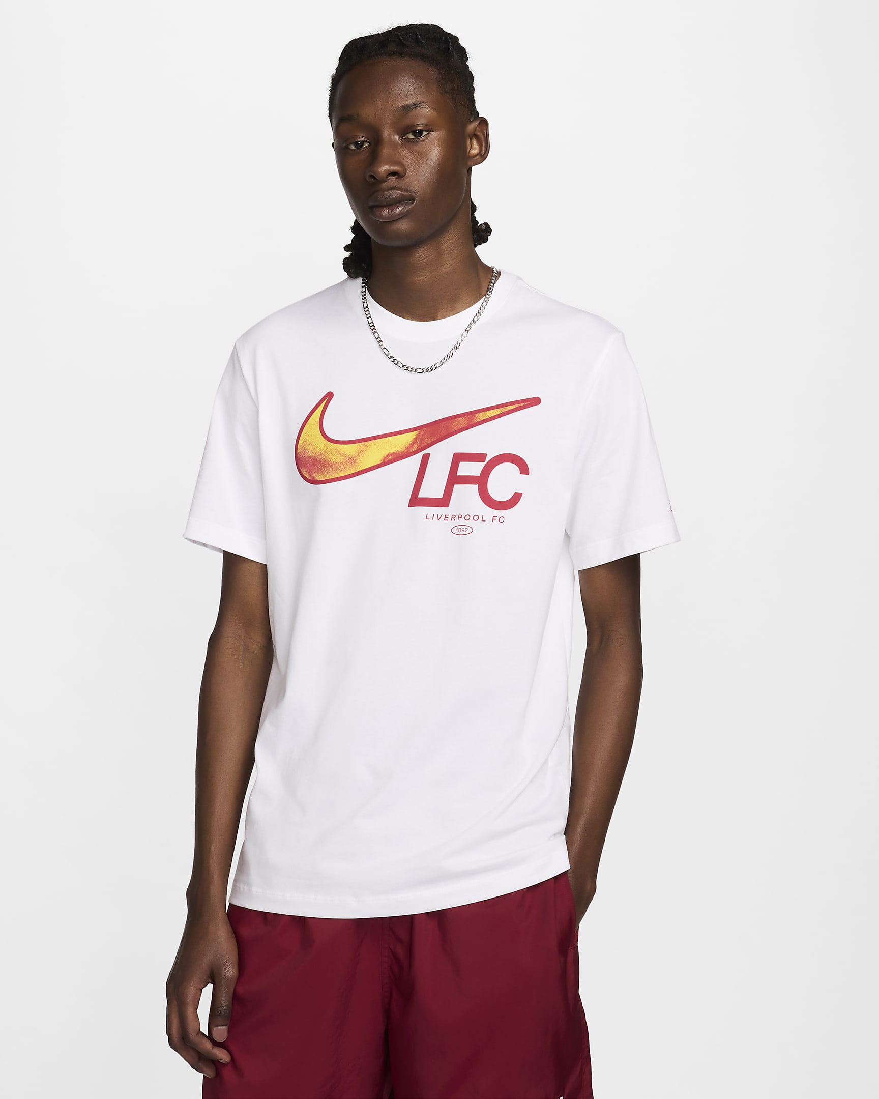 Liverpool FC Swoosh Men's Nike Soccer T-Shirt - White