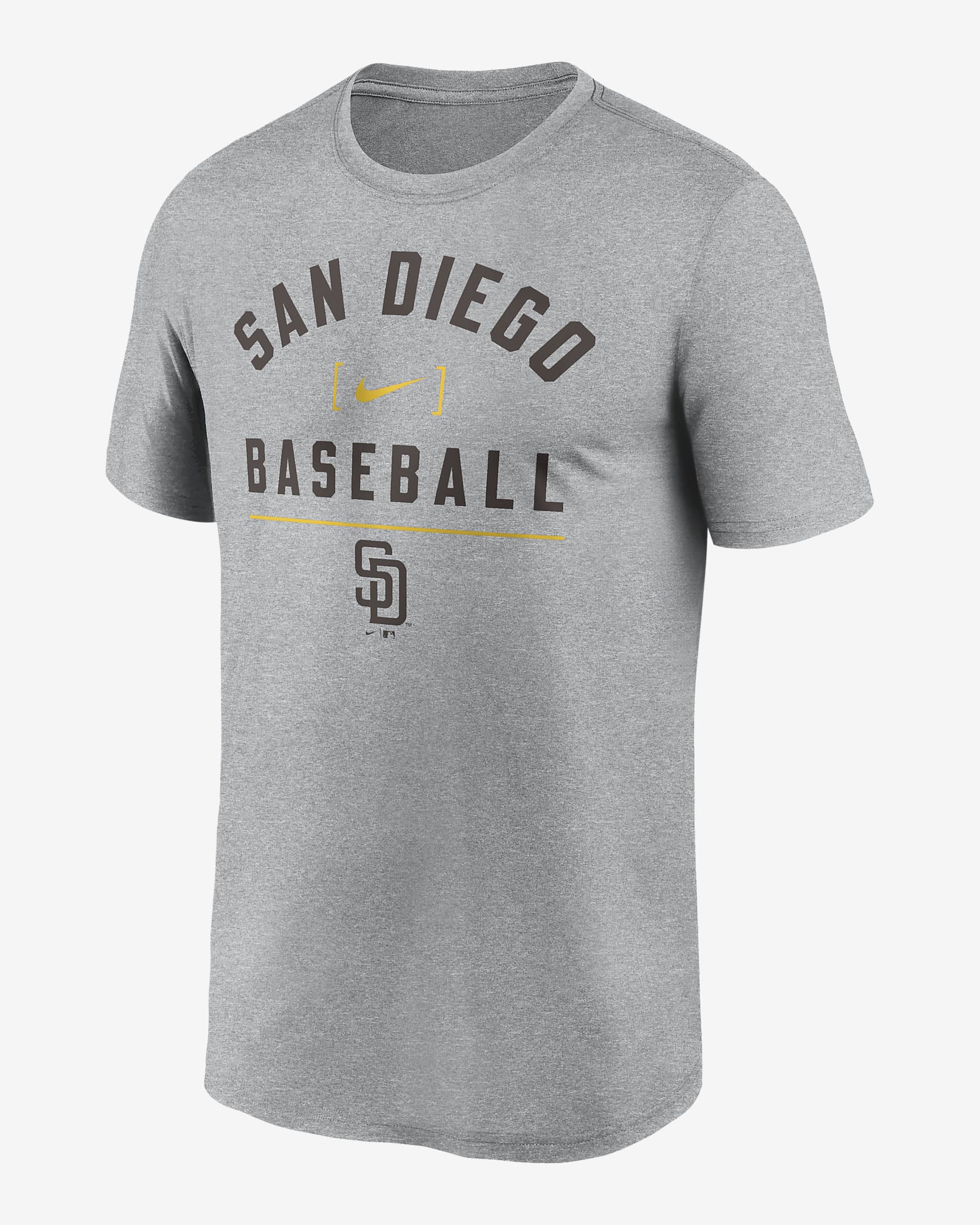 San Diego Padres Arch Baseball Stack Men's Nike Dri-FIT MLB T-Shirt - Charcoal Heather