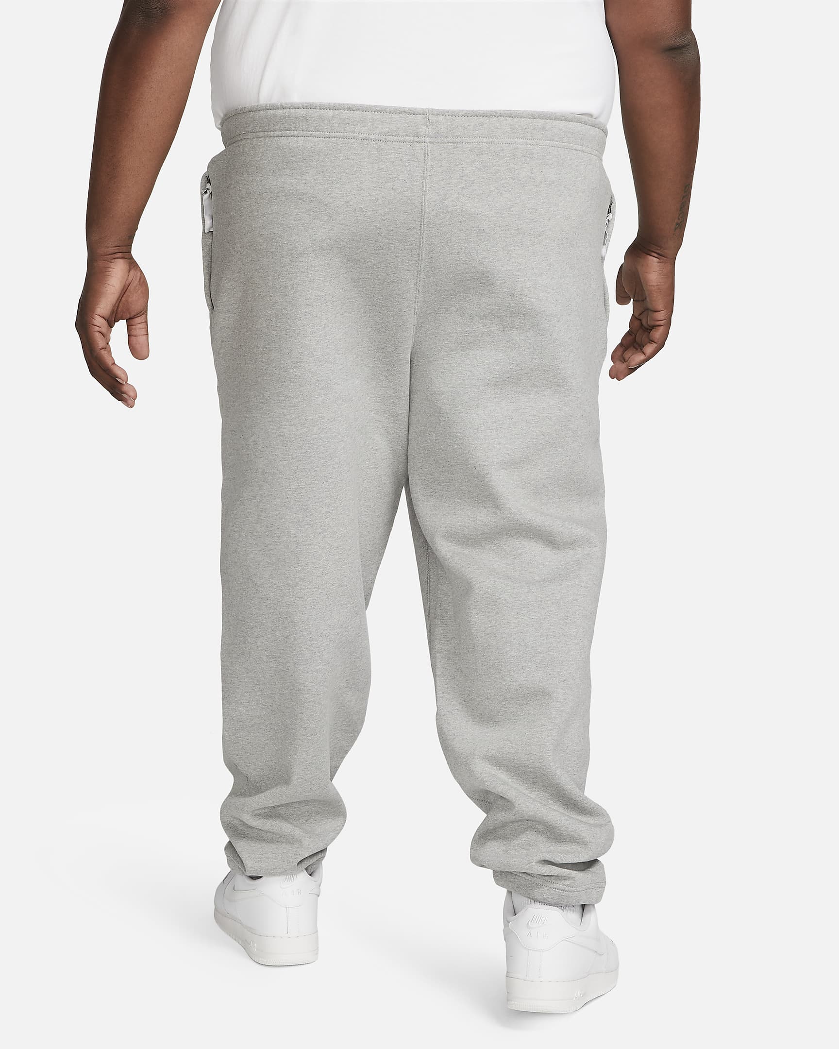 Pantalon en tissu Fleece Nike Solo Swoosh pour Homme - Dark Grey Heather/Blanc