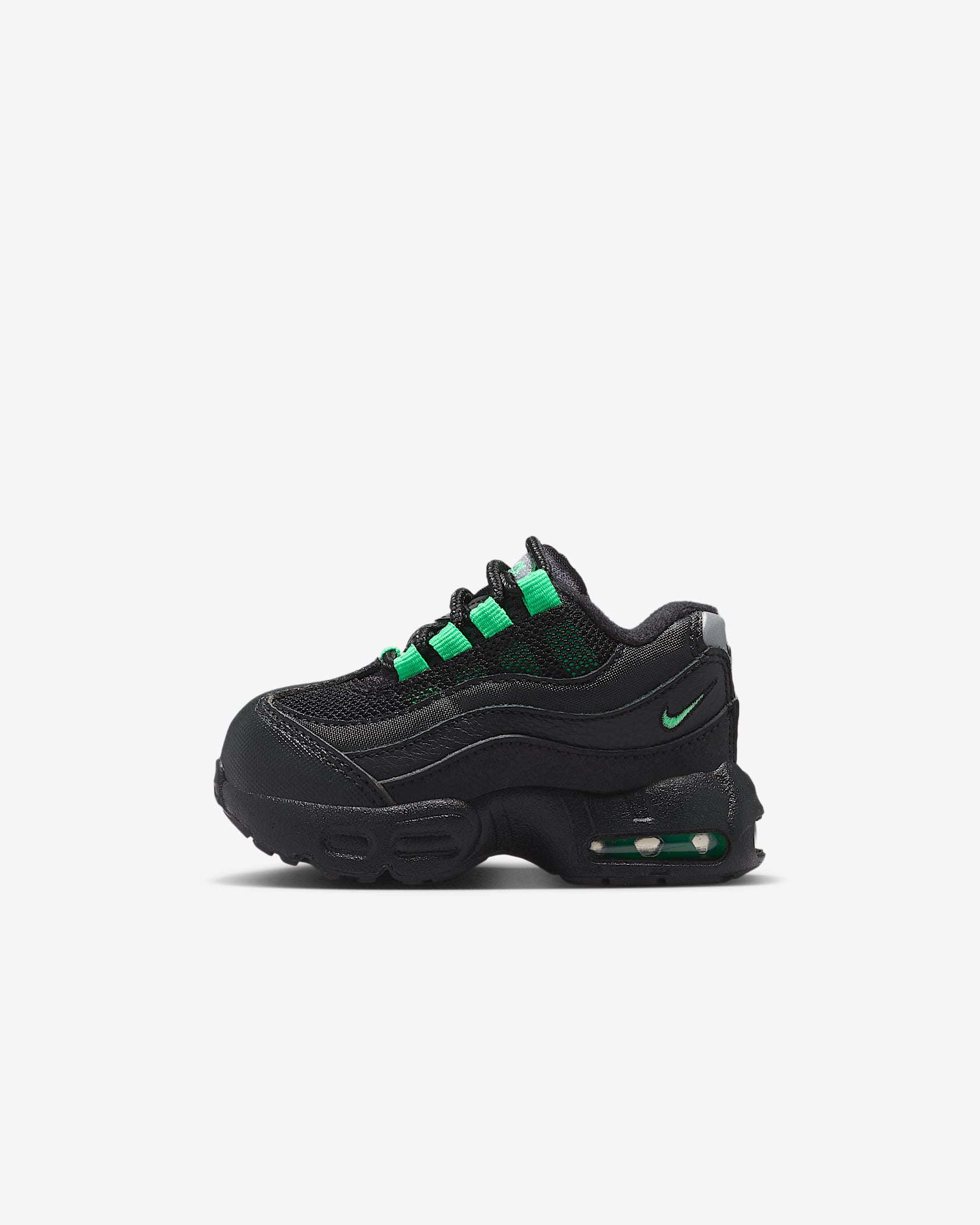 Nike Air Max 95 Recraft Baby/Toddler Shoes - Black/Black/Pearl Grey/Green Shock