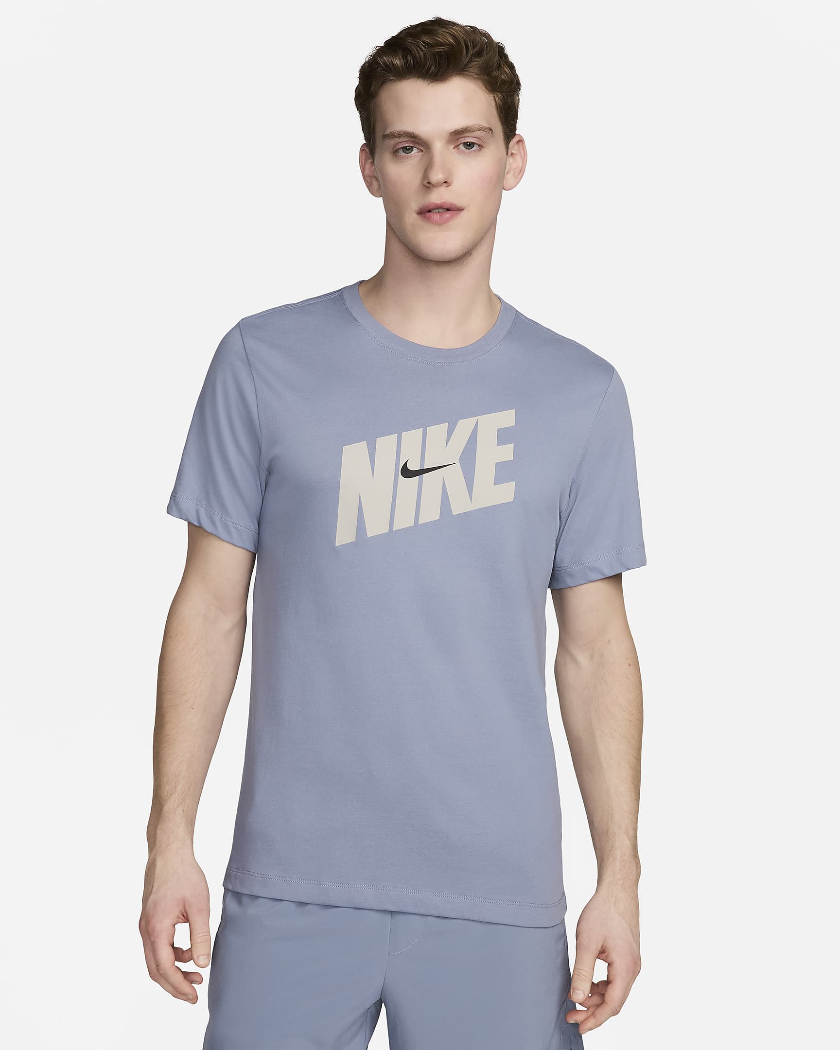 Męski T-shirt do fitnessu Nike Dri-FIT - Ashen Slate