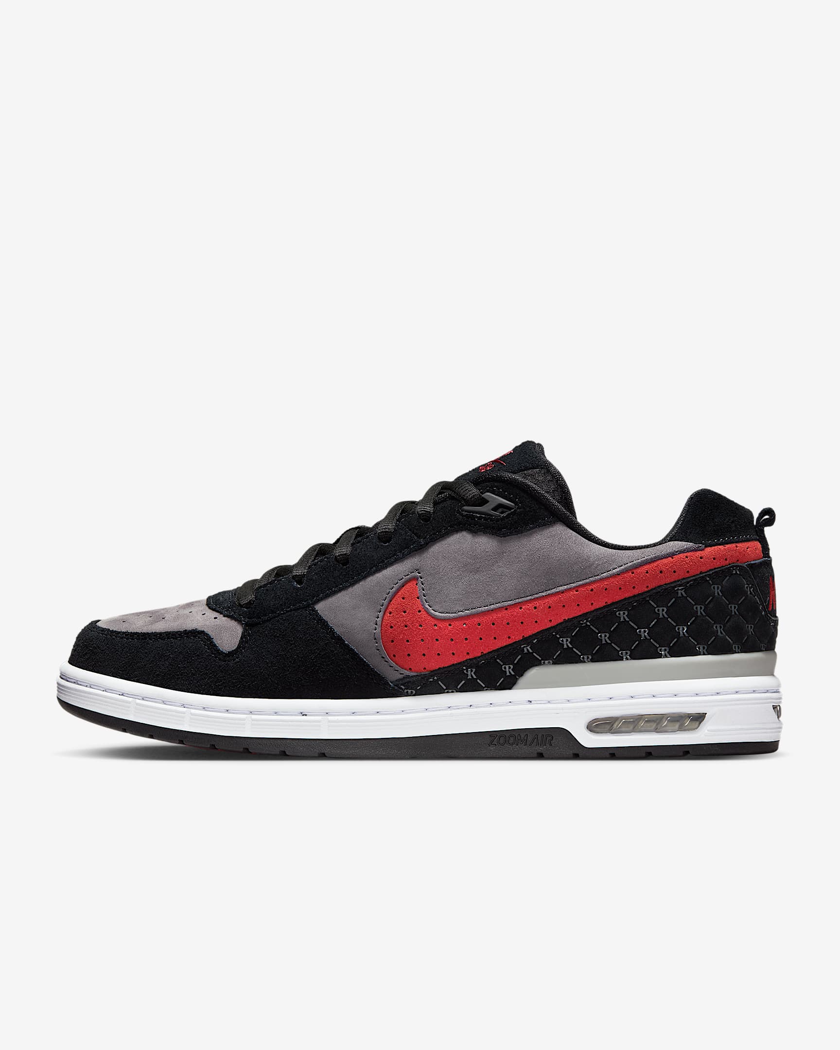 Paul Rodriguez Zoom Air Low Skate Shoes - Black/Flint Grey/Black/Varsity Red