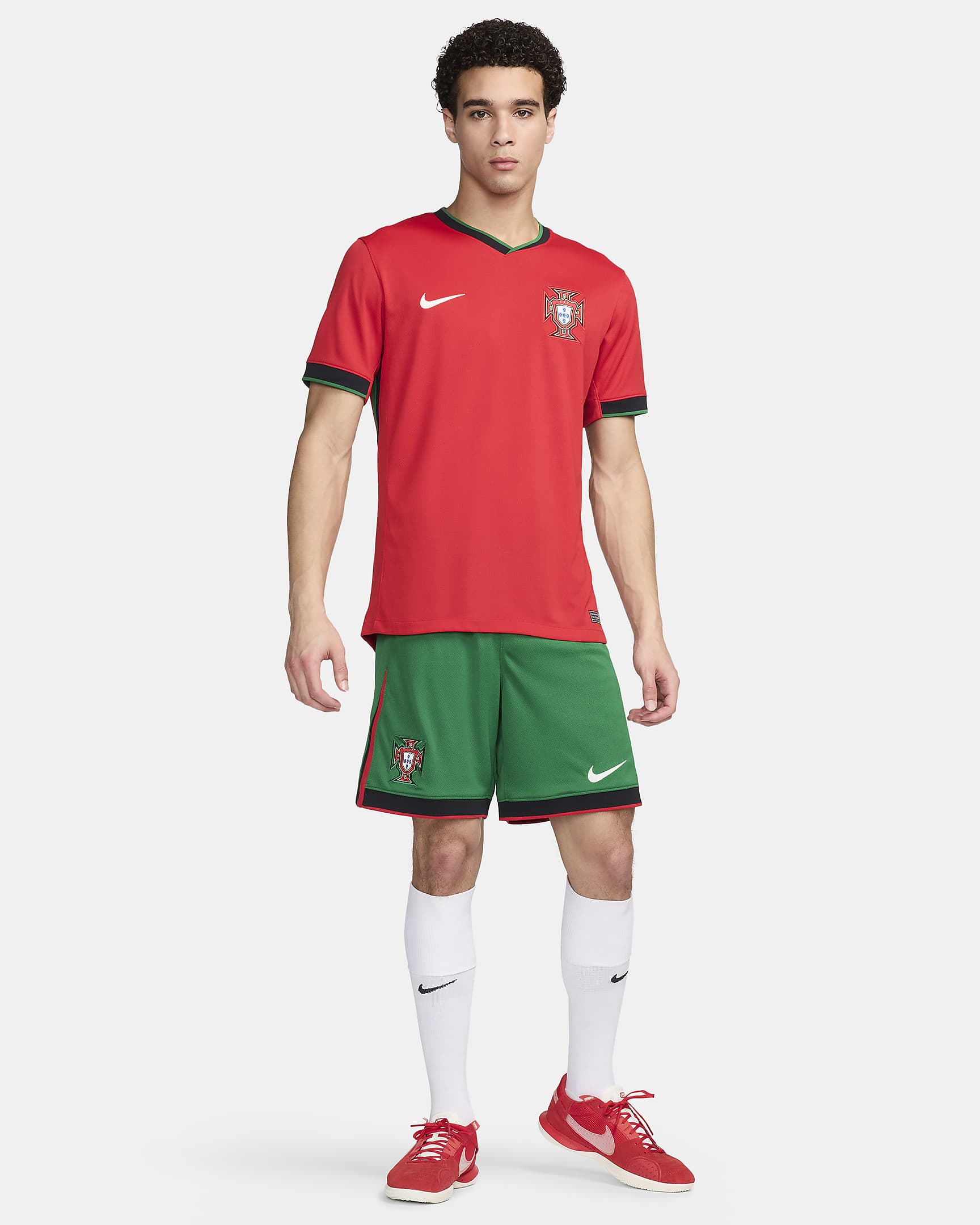 Portugal 2024 Stadium Home Men's Nike Dri-FIT Football Replica Shorts - Pine Green/University Red/Pitch Blue/Sail