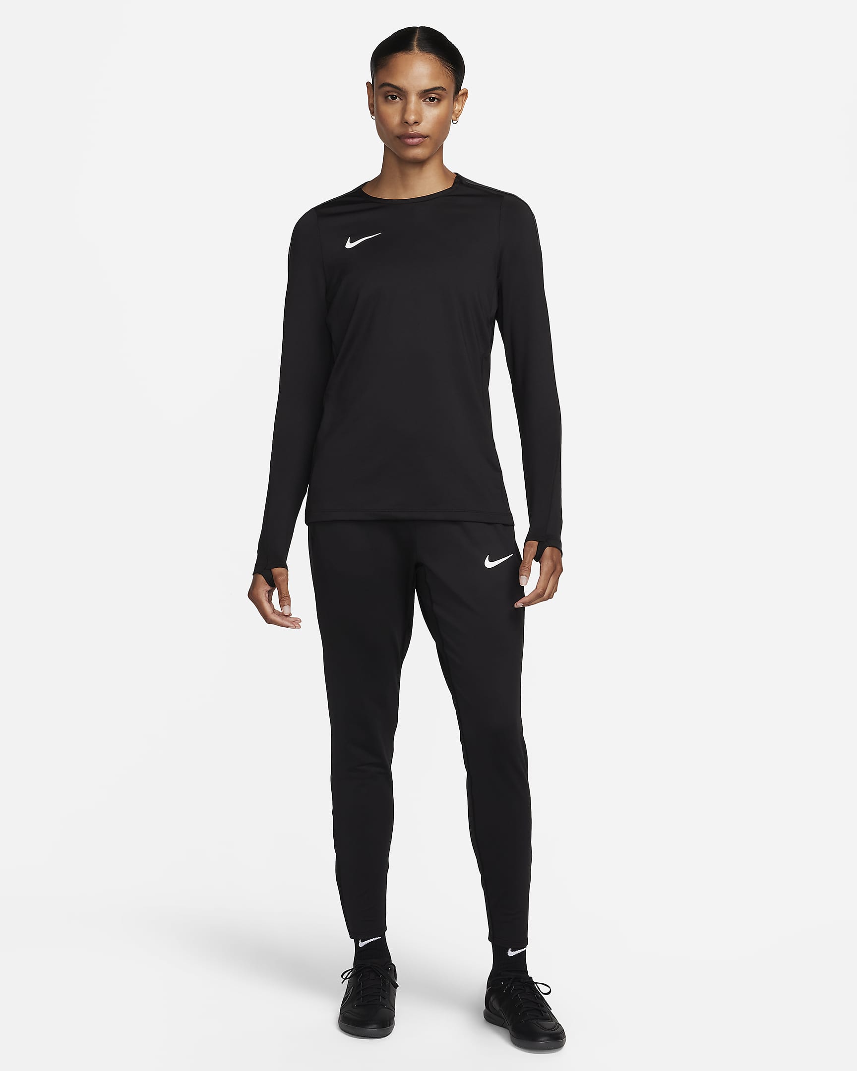 Nike Strike Dri-FIT-Fußballoberteil mit Rundhalsausschnitt für Damen - Schwarz/Anthracite/Weiß