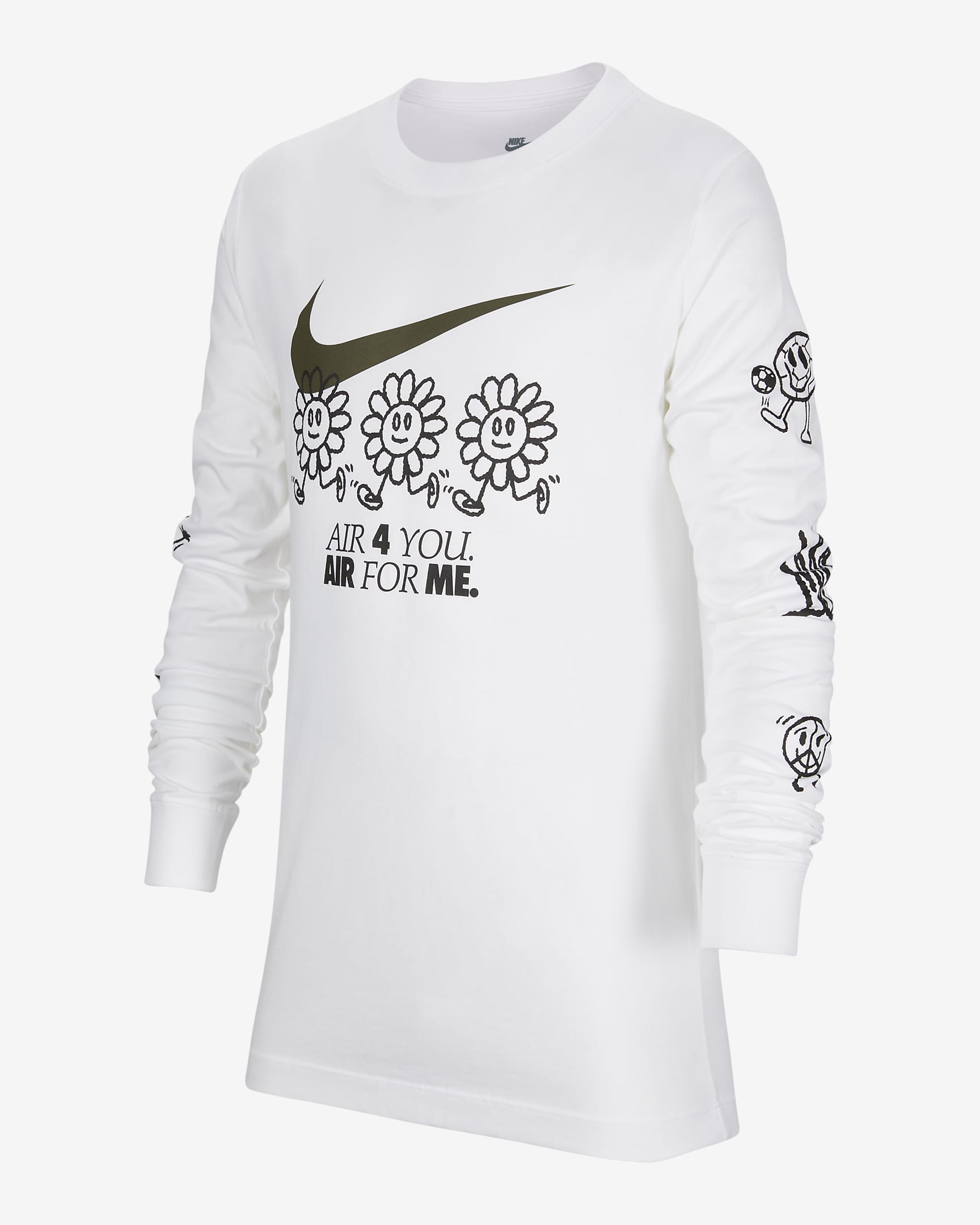 Nike Sportswear Older Kids' Long-Sleeve T-Shirt - White