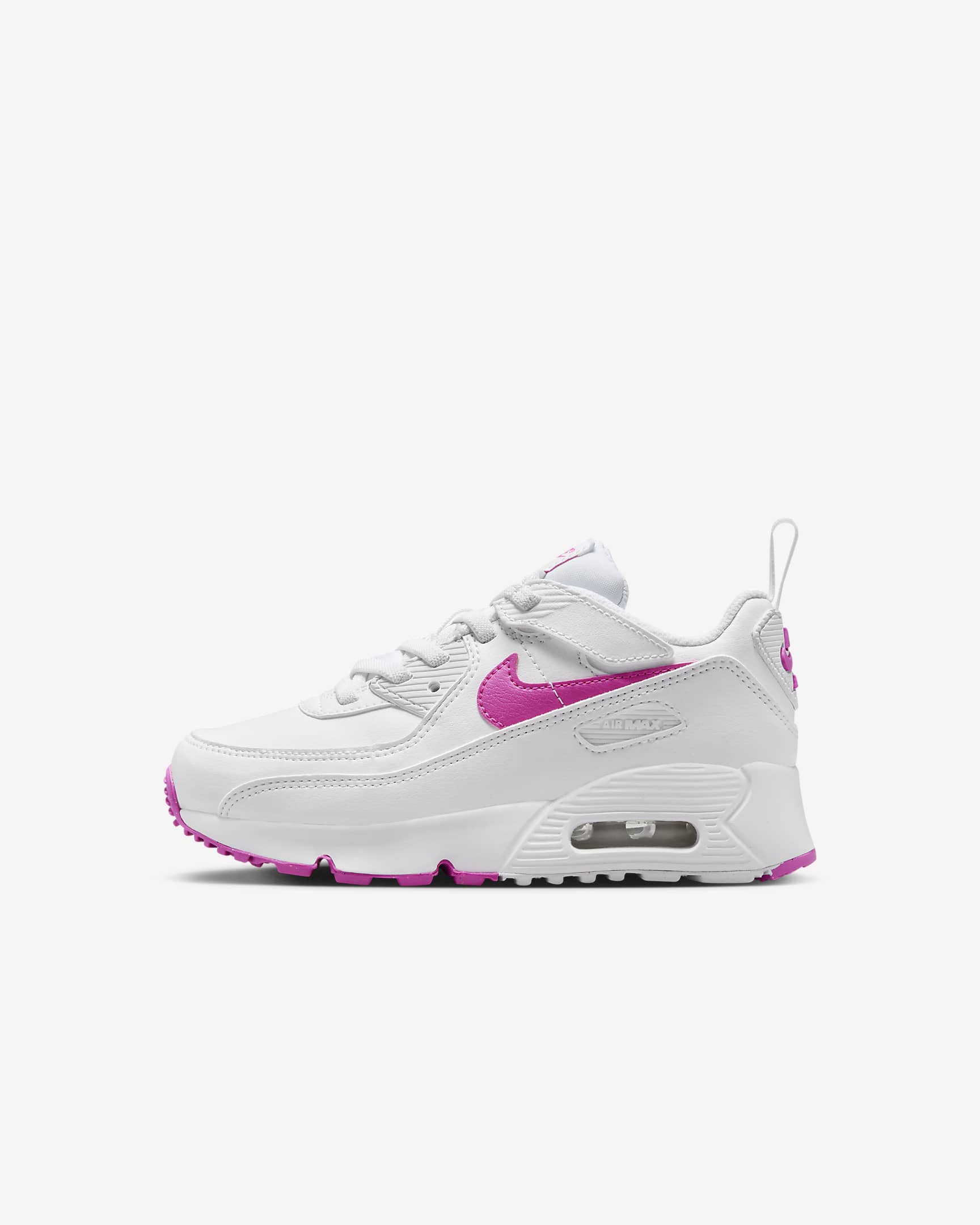 Nike Air Max 90 EasyOn Younger Kids' Shoes - White/Laser Fuchsia