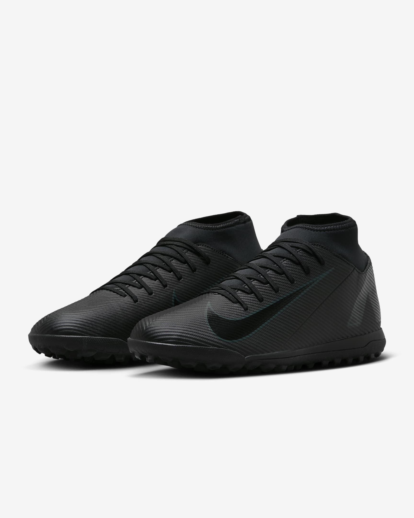 Nike Mercurial Superfly 10 Club Zapatillas de fútbol de perfil alto TF - Negro/Deep Jungle/Negro