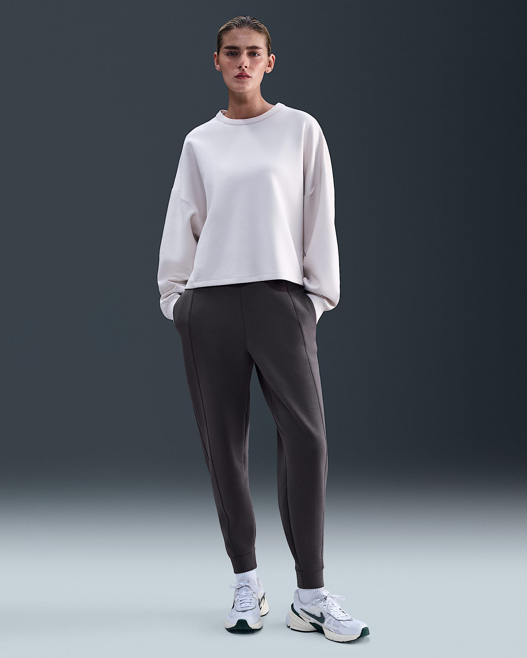 Nike 24.7 ImpossiblySoft Women's Dri-FIT Mid-Rise Joggers - Thunder Grey/Dark Shadow