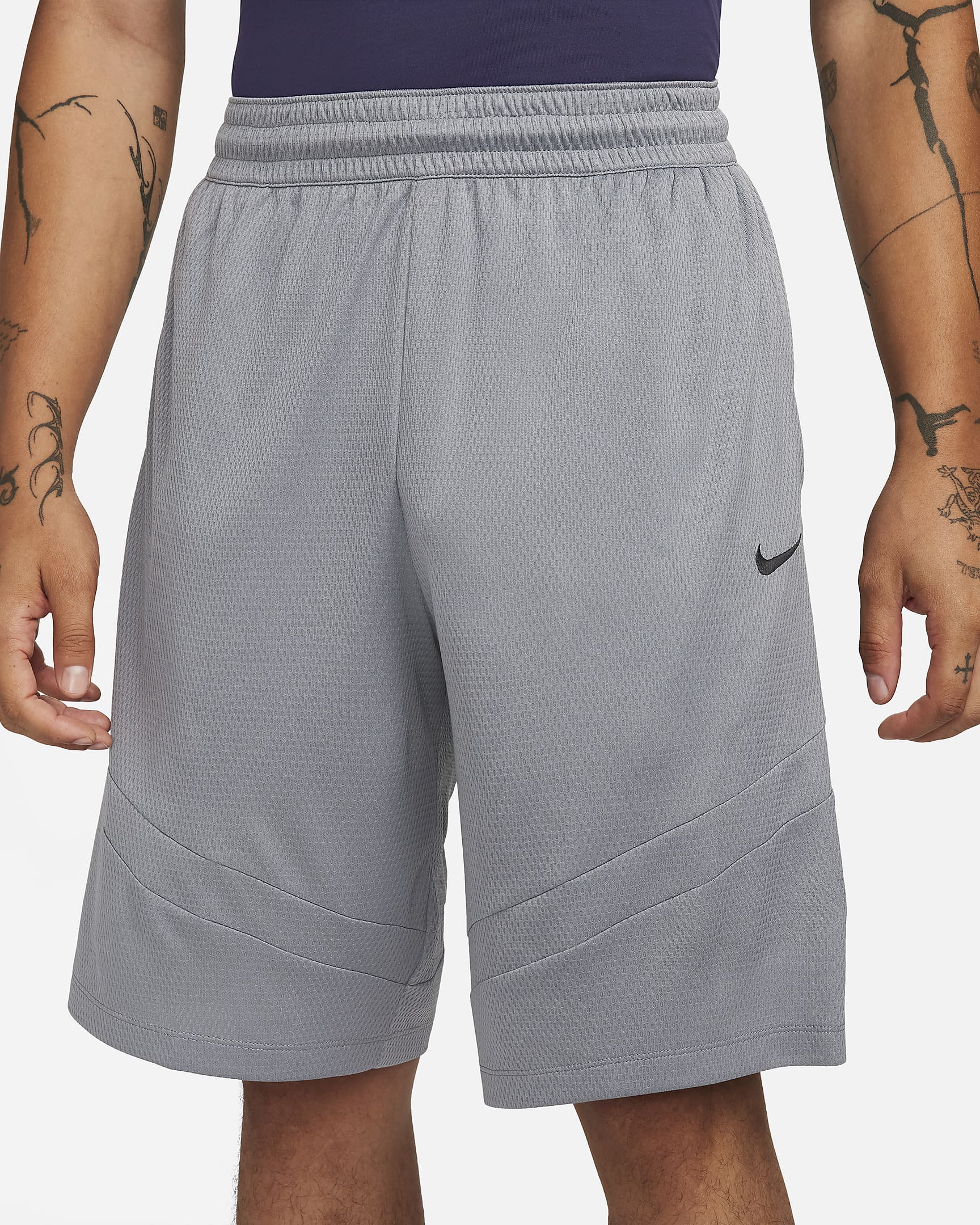 Nike Icon Dri-FIT basketbalshorts voor heren (28 cm) - Cool Grey/Cool Grey/Zwart