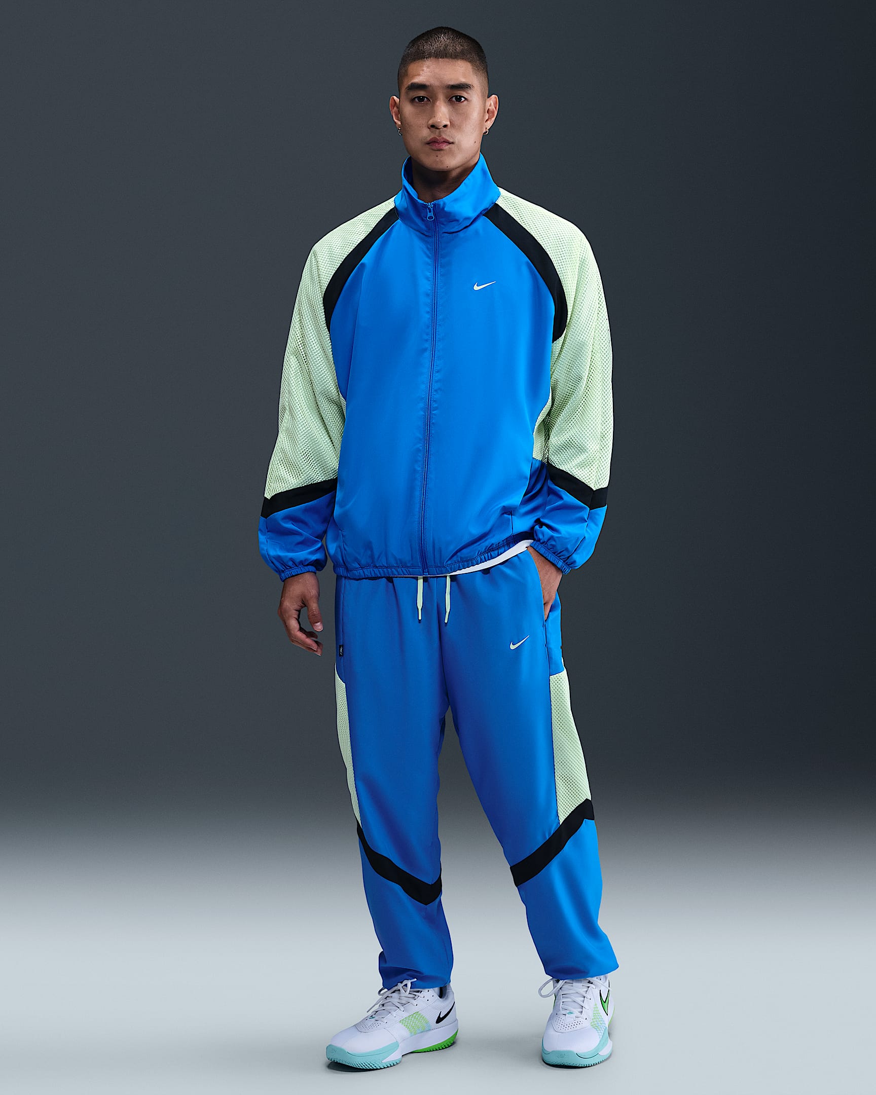 Nike Icon Men's Woven Basketball Pants - Photo Blue/Barely Volt/Black/Barely Volt
