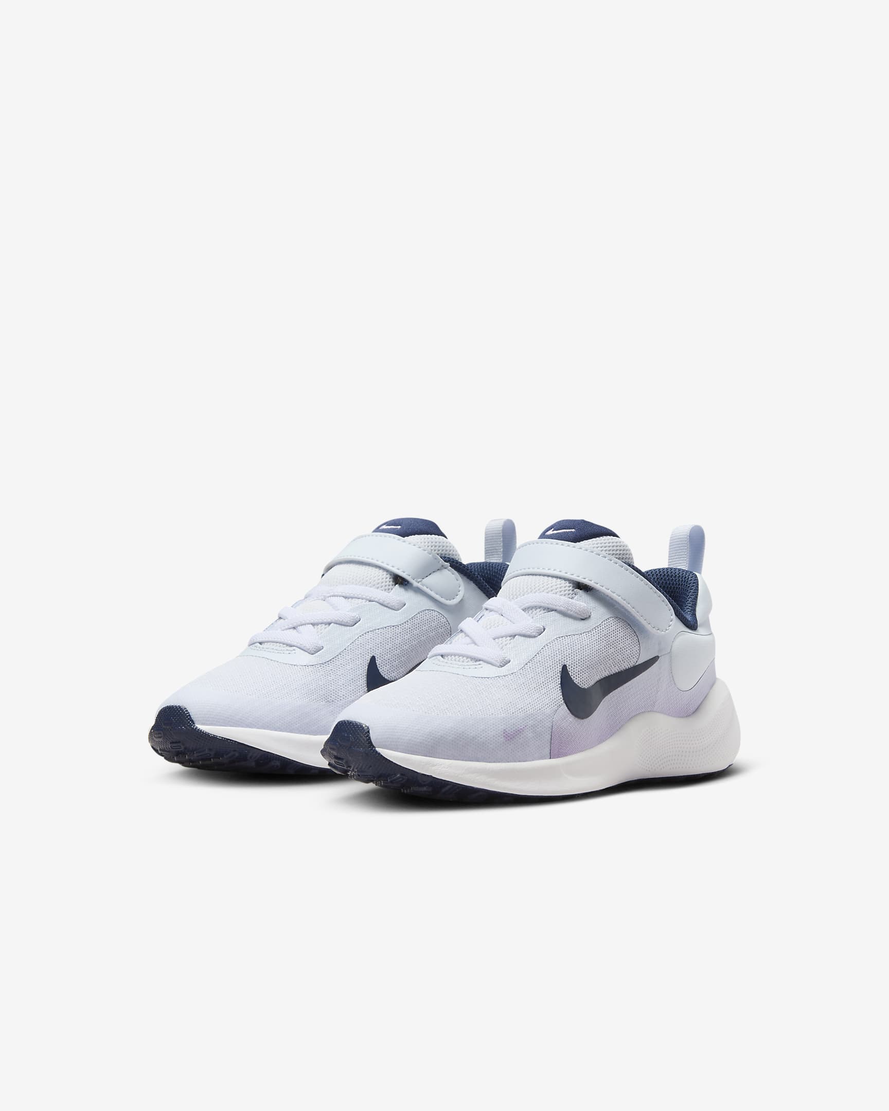 รองเท้าเด็กเล็ก Nike Revolution 7 - Football Grey/Lilac Bloom/Lilac/Midnight Navy