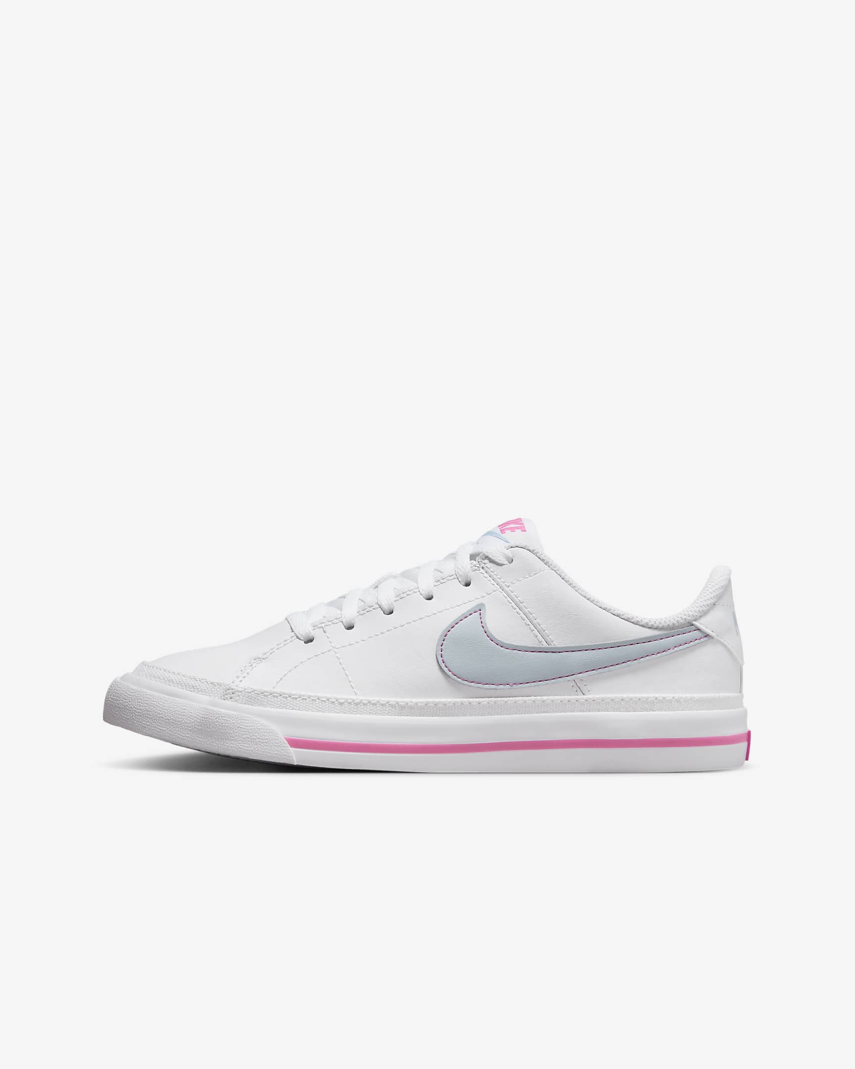 NikeCourt Legacy Older Kids' Shoes - White/Pinksicle/Light Armoury Blue