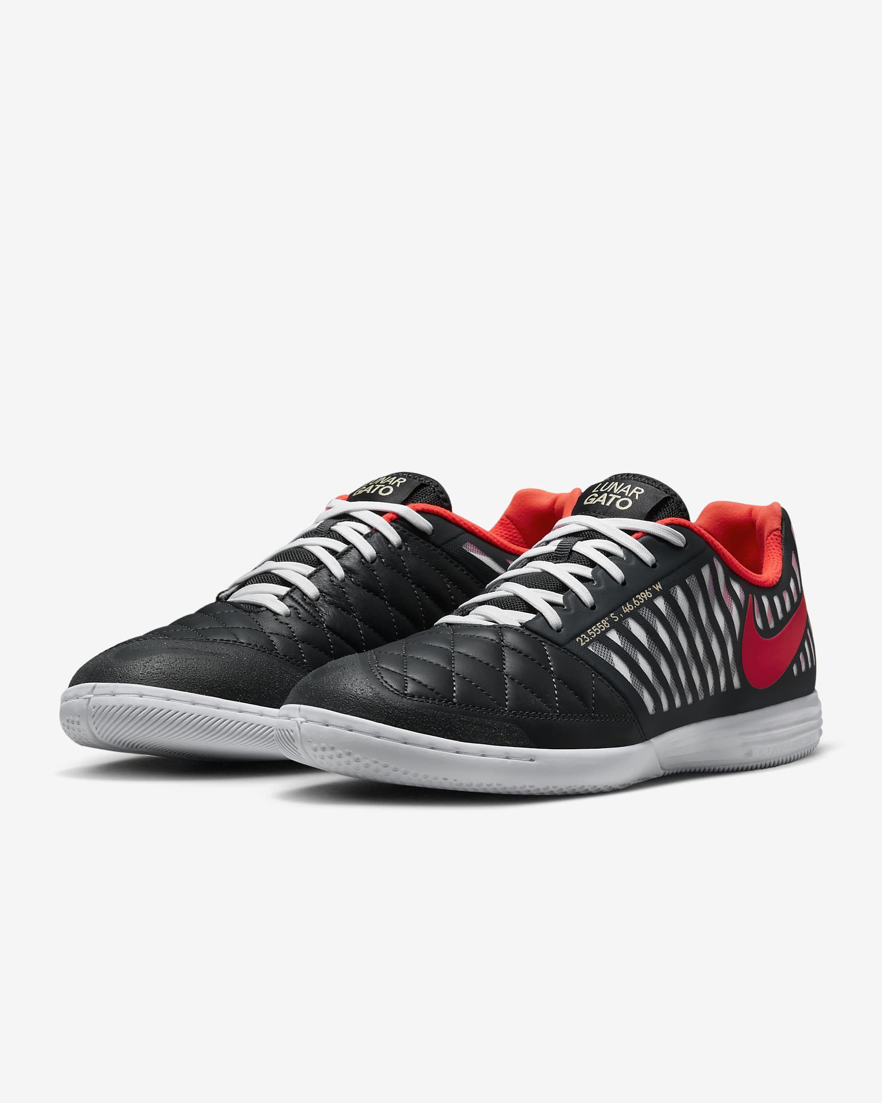 Nike Lunar Gato II Indoor Court Low-Top Football Shoes - Anthracite/White/Team Gold/Infrared 23