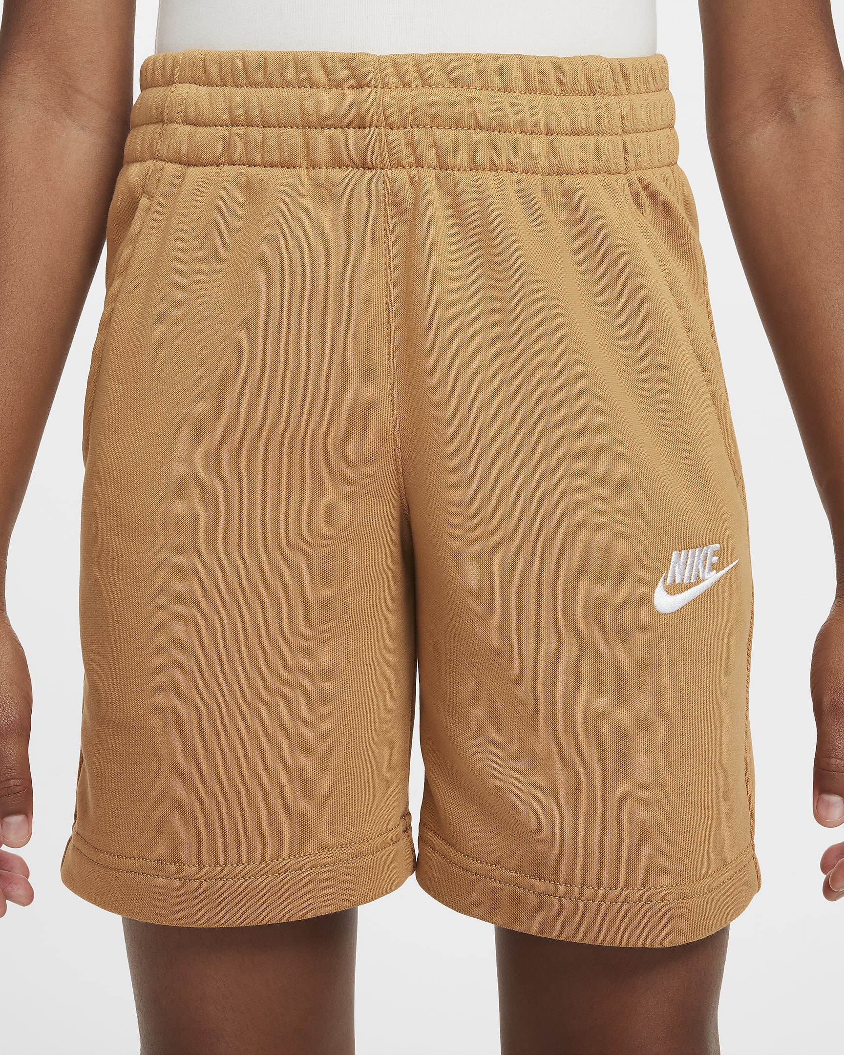 Nike Sportswear Club Fleece Big Kids' French Terry Shorts - Flax/White