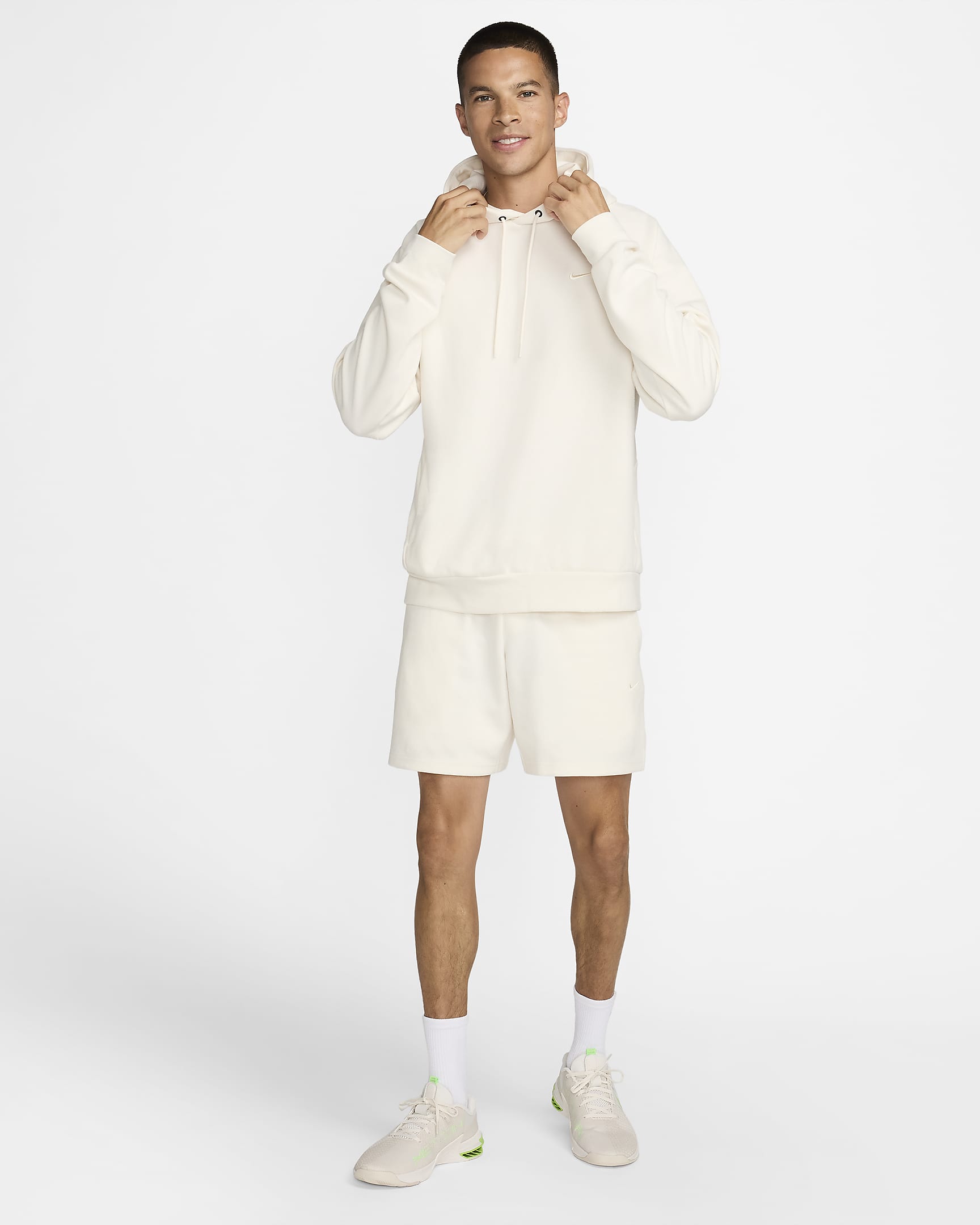 Nike Primary Men's Dri-FIT UV Pullover Versatile Hoodie - Pale Ivory/Pale Ivory