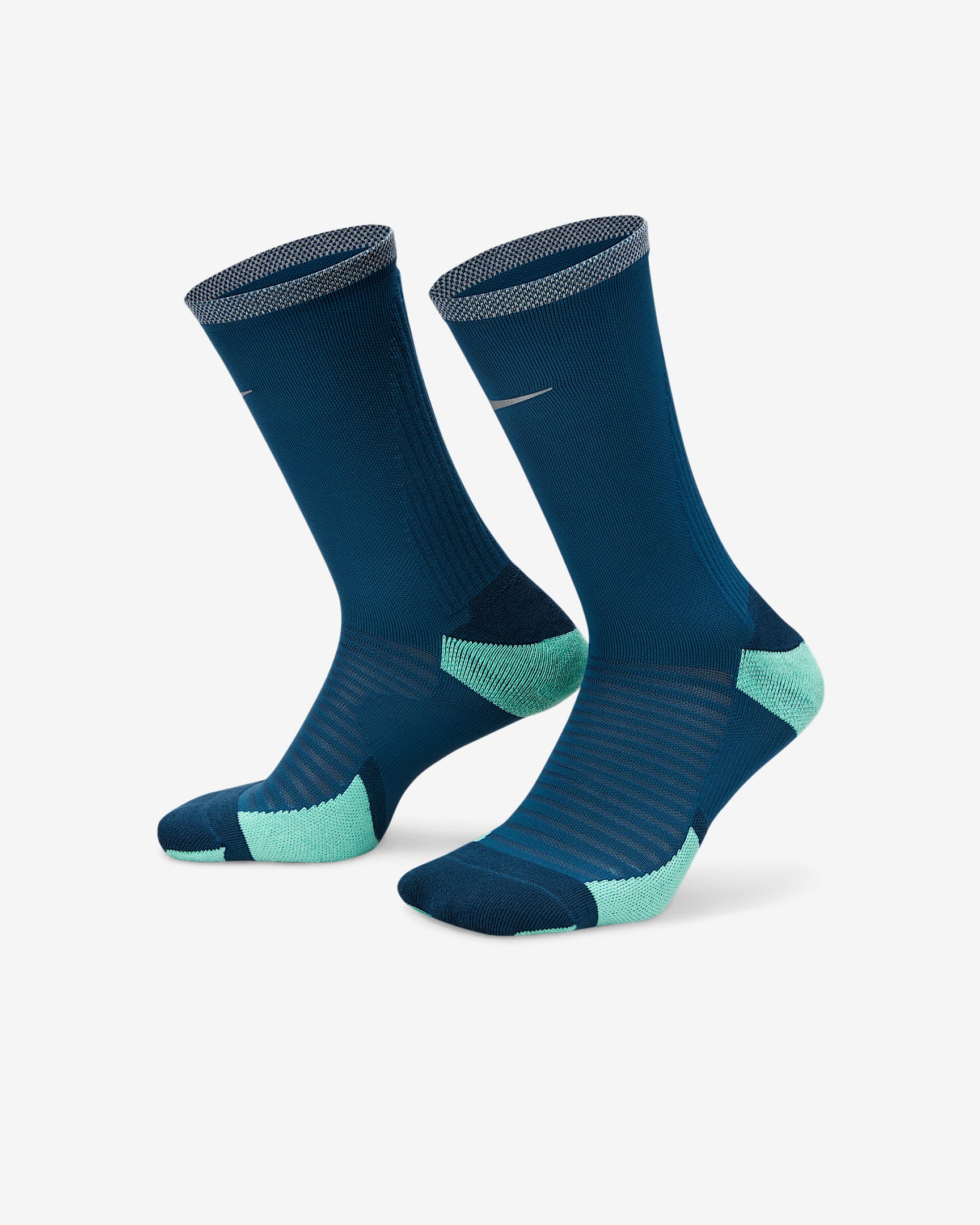 Nike Spark Cushioned Crew Running Socks - Valerian Blue/Green Glow