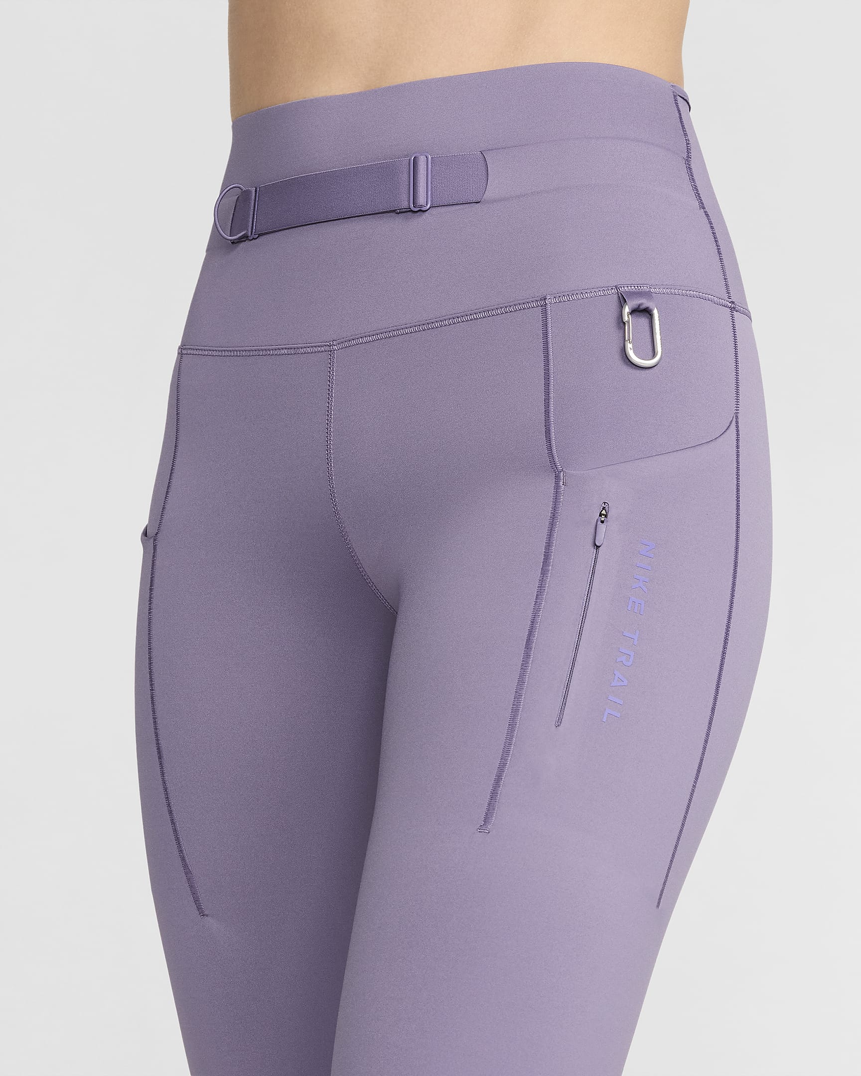 Damskie legginsy 7/8 z wysokim stanem i kieszeniami zapewniające mocne wsparcie Nike Trail Go - Daybreak/Daybreak/Court Purple