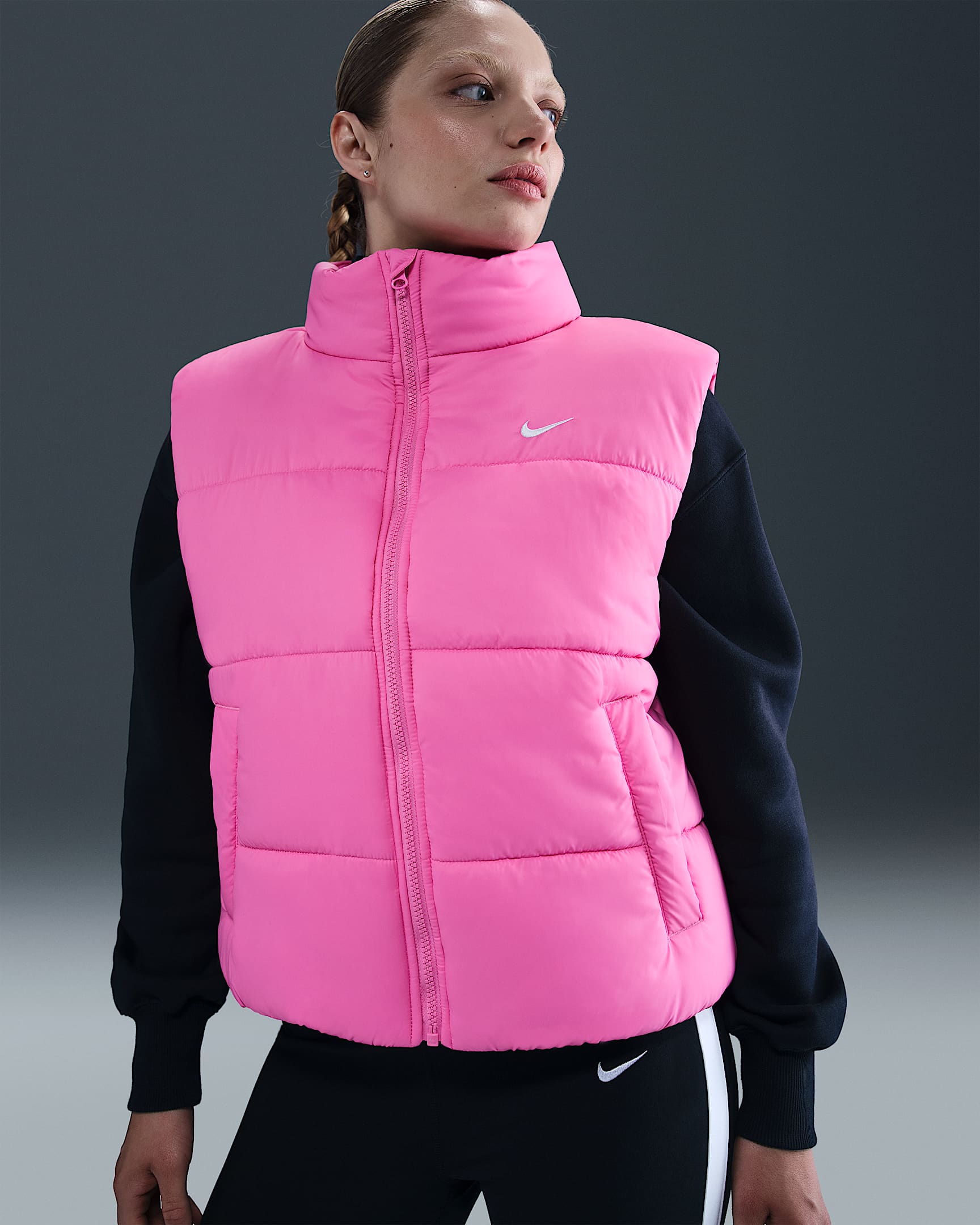 Nike Sportswear Classic Puffer Women's Therma-FIT Loose Vest - Playful Pink/White