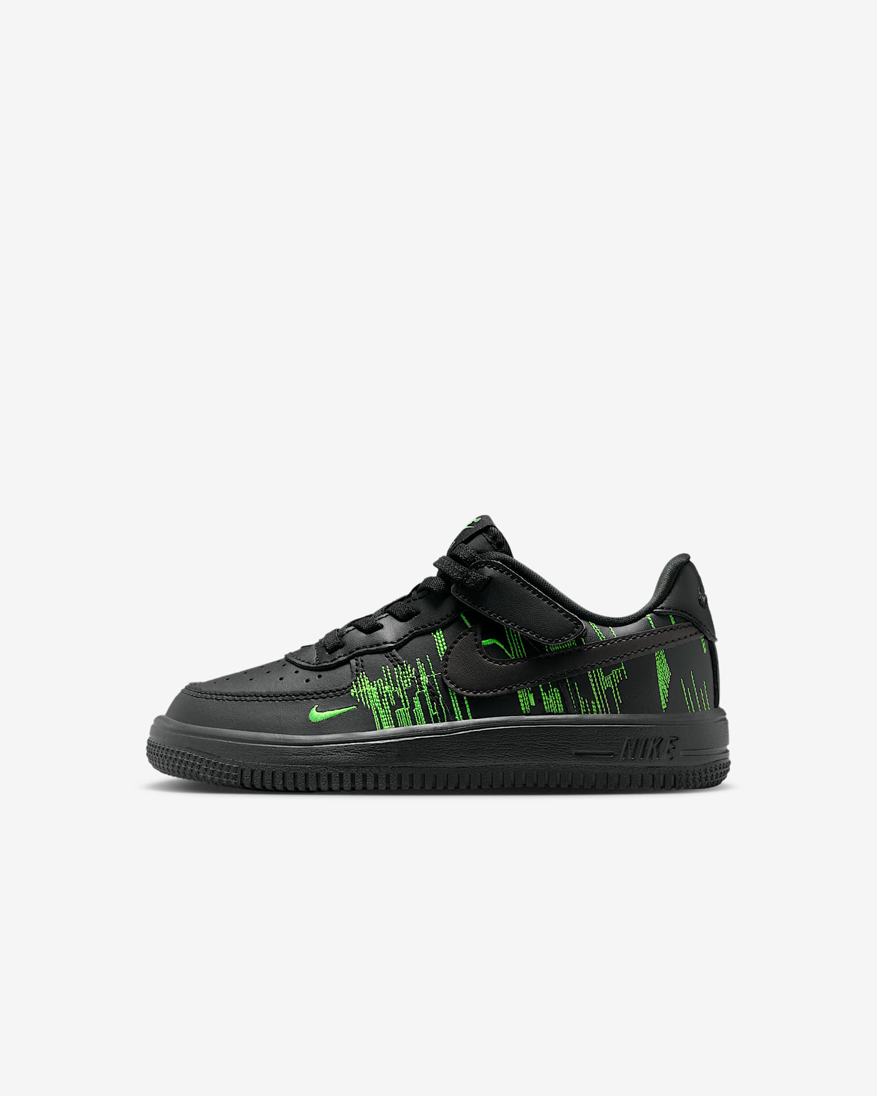 Nike Force 1 Low EasyOn LV8 4 Younger Kids' Shoes - Black/Green Strike/Vivid Purple/Black