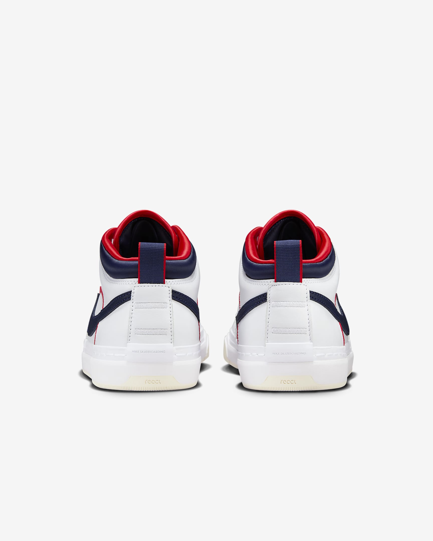 Nike SB React Leo Premium Skate Shoes - White/University Red/White/Midnight Navy