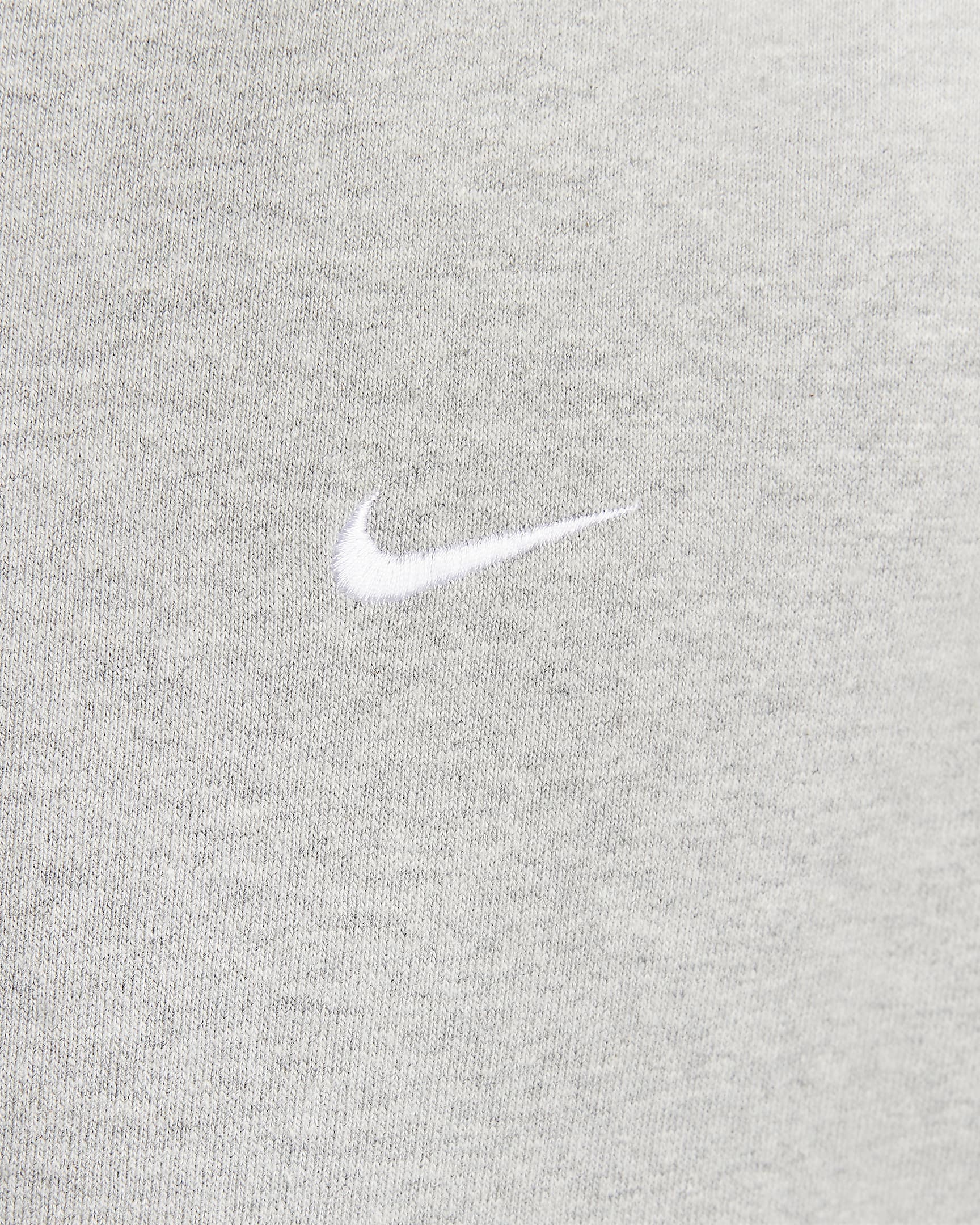 Nike Solo Swoosh Herren-Hoodie mit durchgehendem Reißverschluss - Dark Grey Heather/Weiß