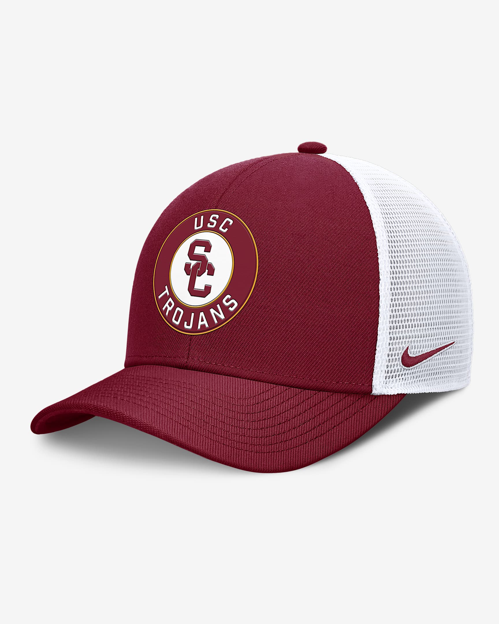 USC Primetime Rise Men's Nike Dri-FIT College Trucker Adjustable Hat - Crimson