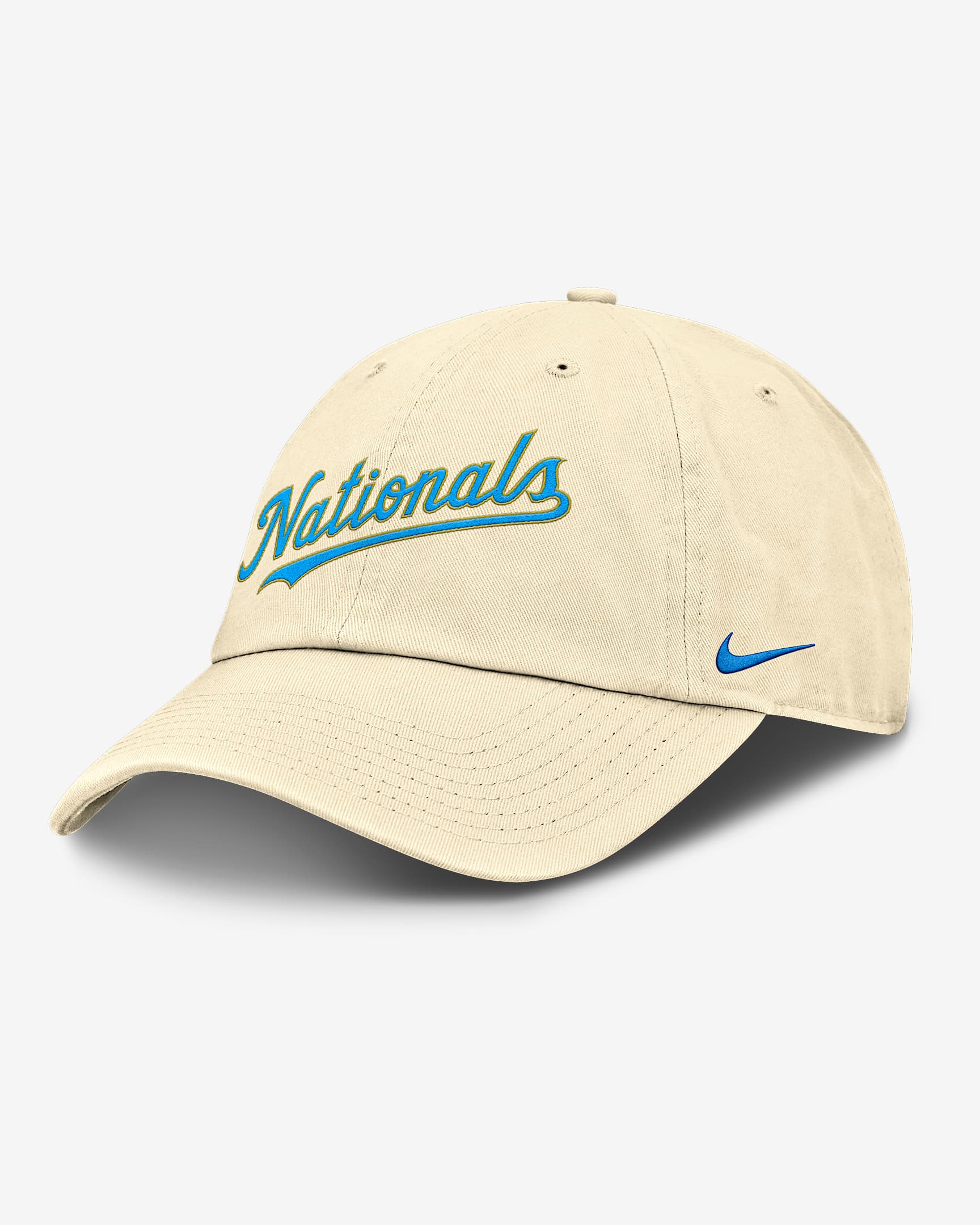 Gorra ajustable Nike de la MLB para hombre Washington Nationals Club - Leche de coco